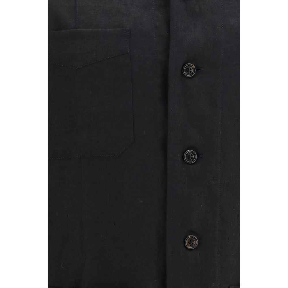 Brunello Cucinelli Black Linen Denim Jacket