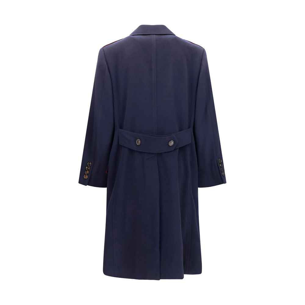 Brunello Cucinelli Blue Wool Oves Aries Coat