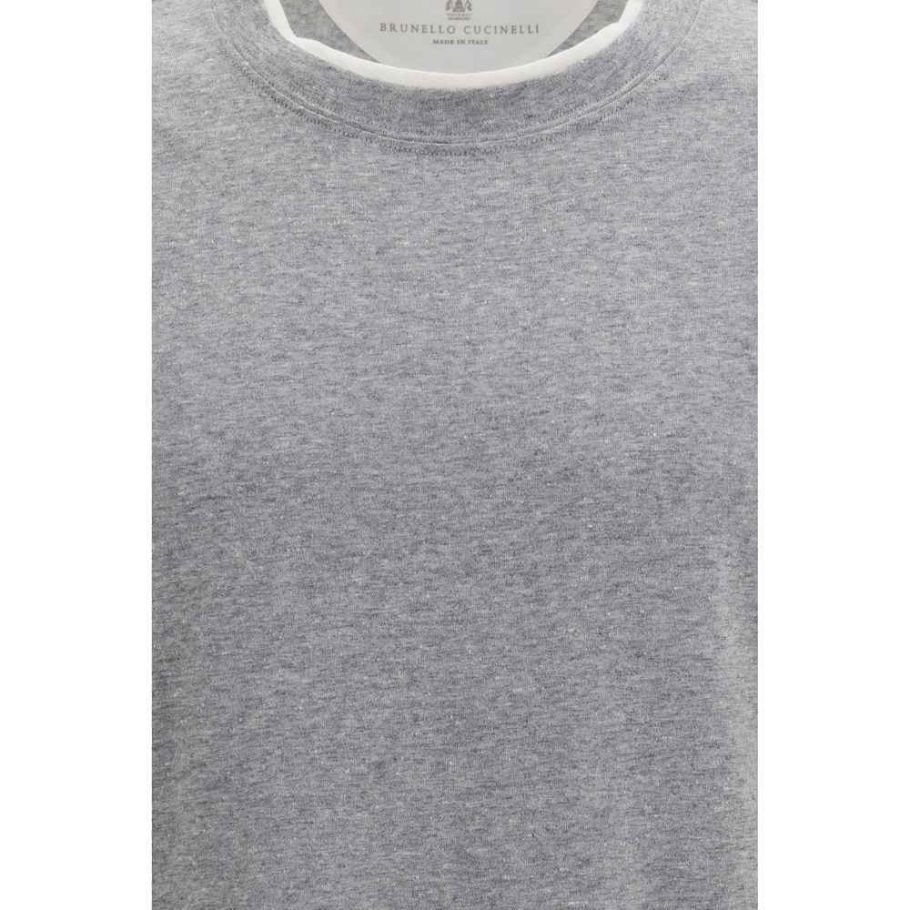 Brunello Cucinelli Gray Cotton T-Shirt