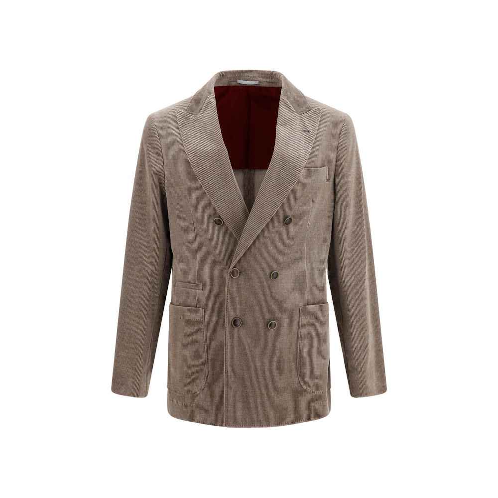Brunello Cucinelli Gray Cotton Full-Length Jacket