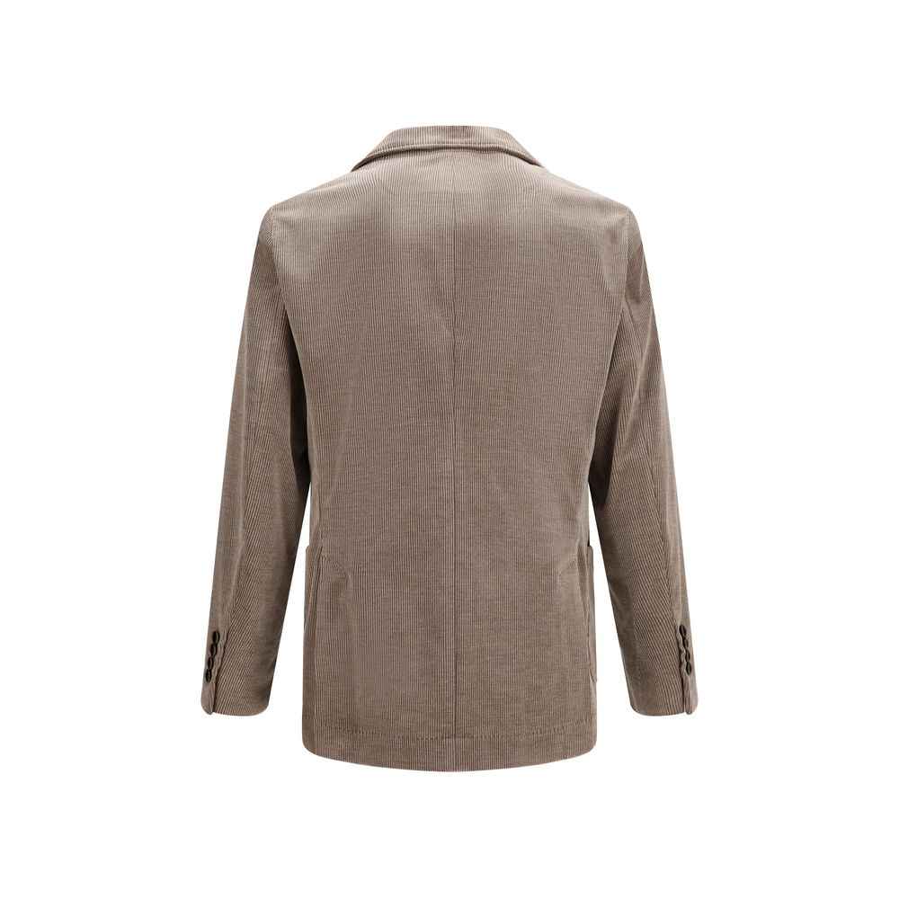 Brunello Cucinelli Gray Cotton Full-Length Jacket