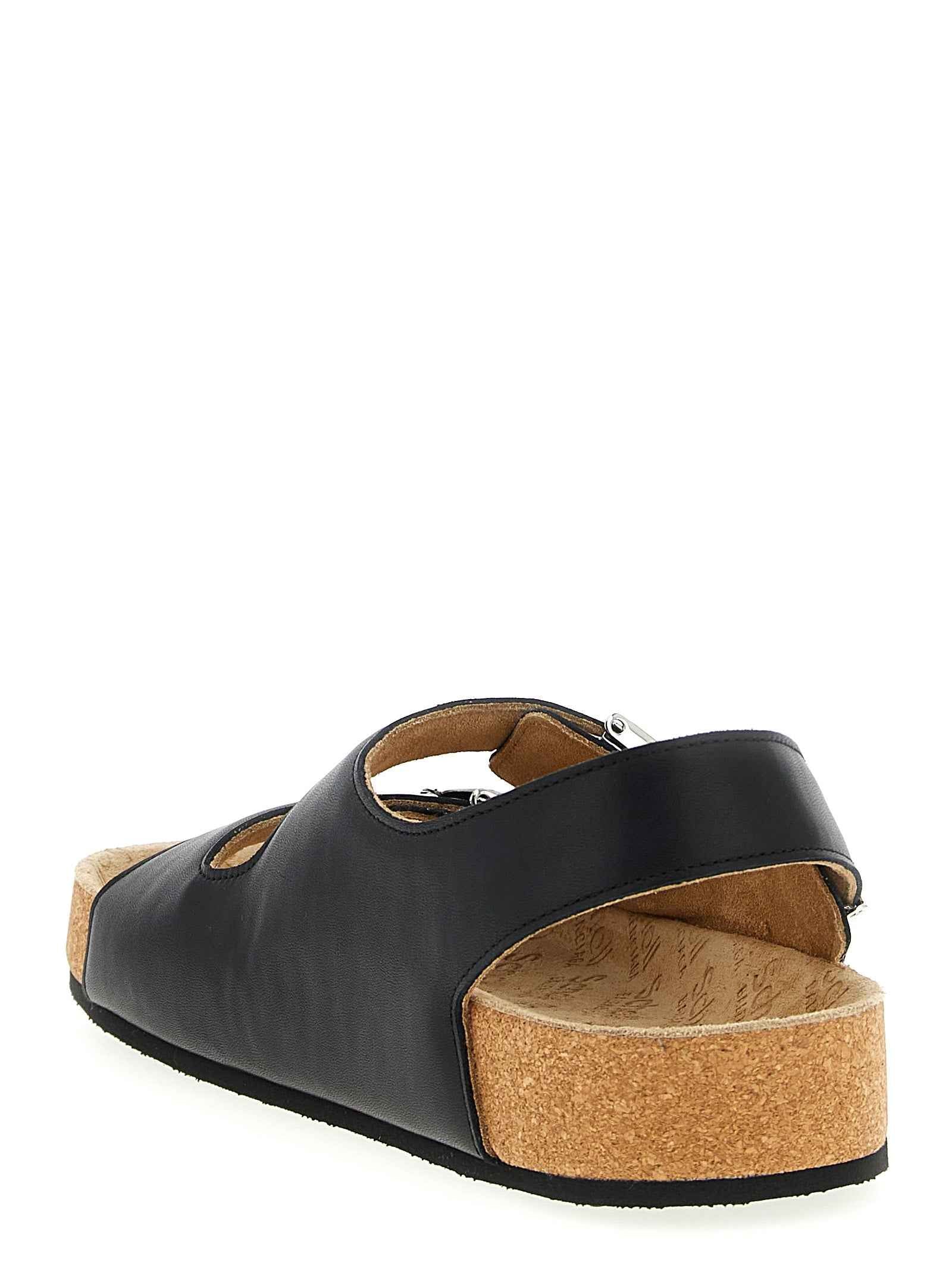 Balenciaga Black Calfskin Flat Sandals