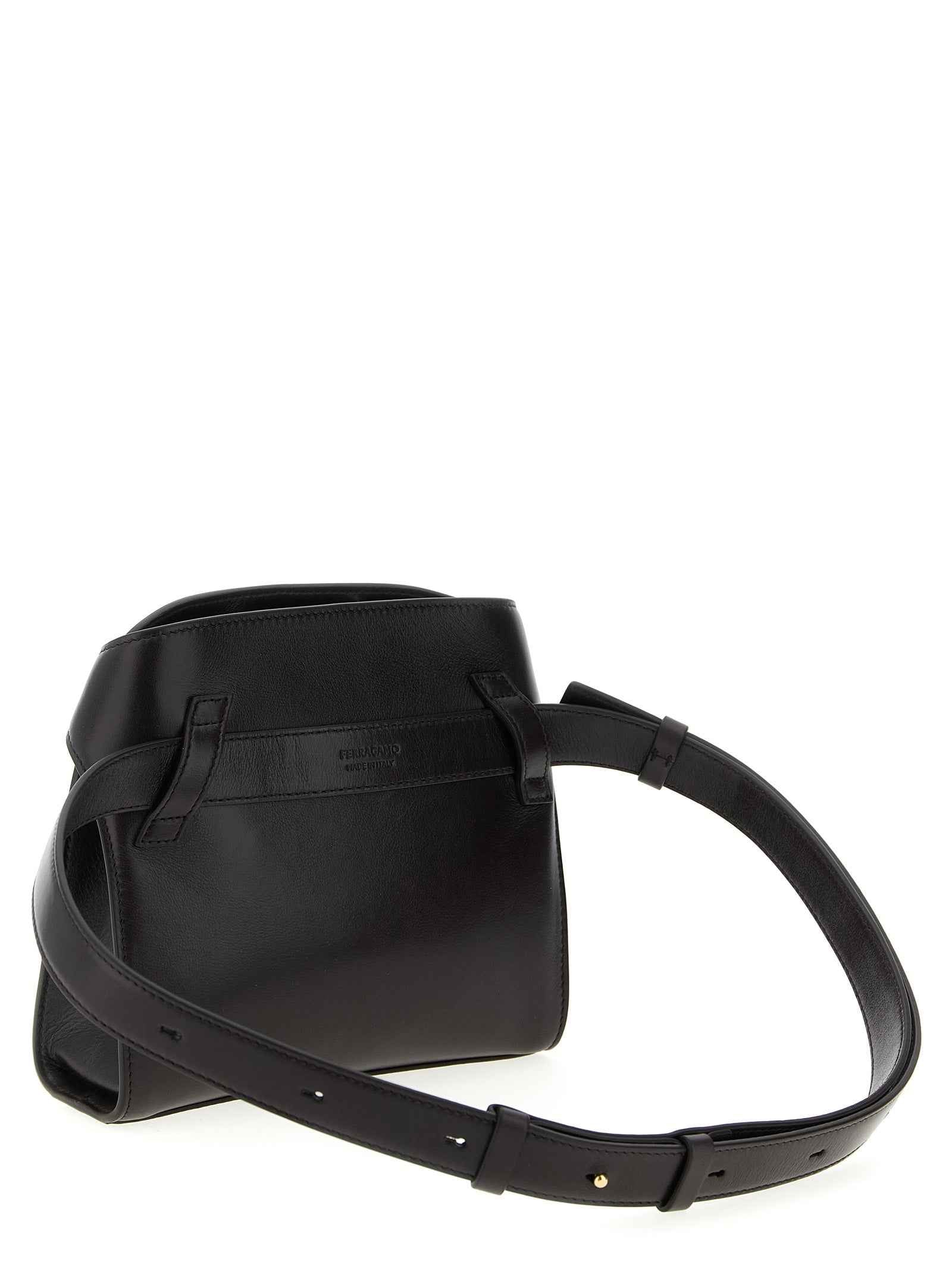 Ferragamo Brown Calfskin Crossbody Bag