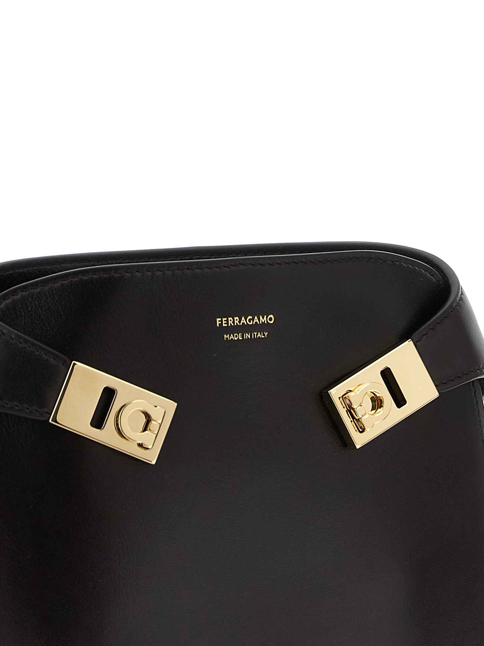 Ferragamo Brown Calfskin Crossbody Bag