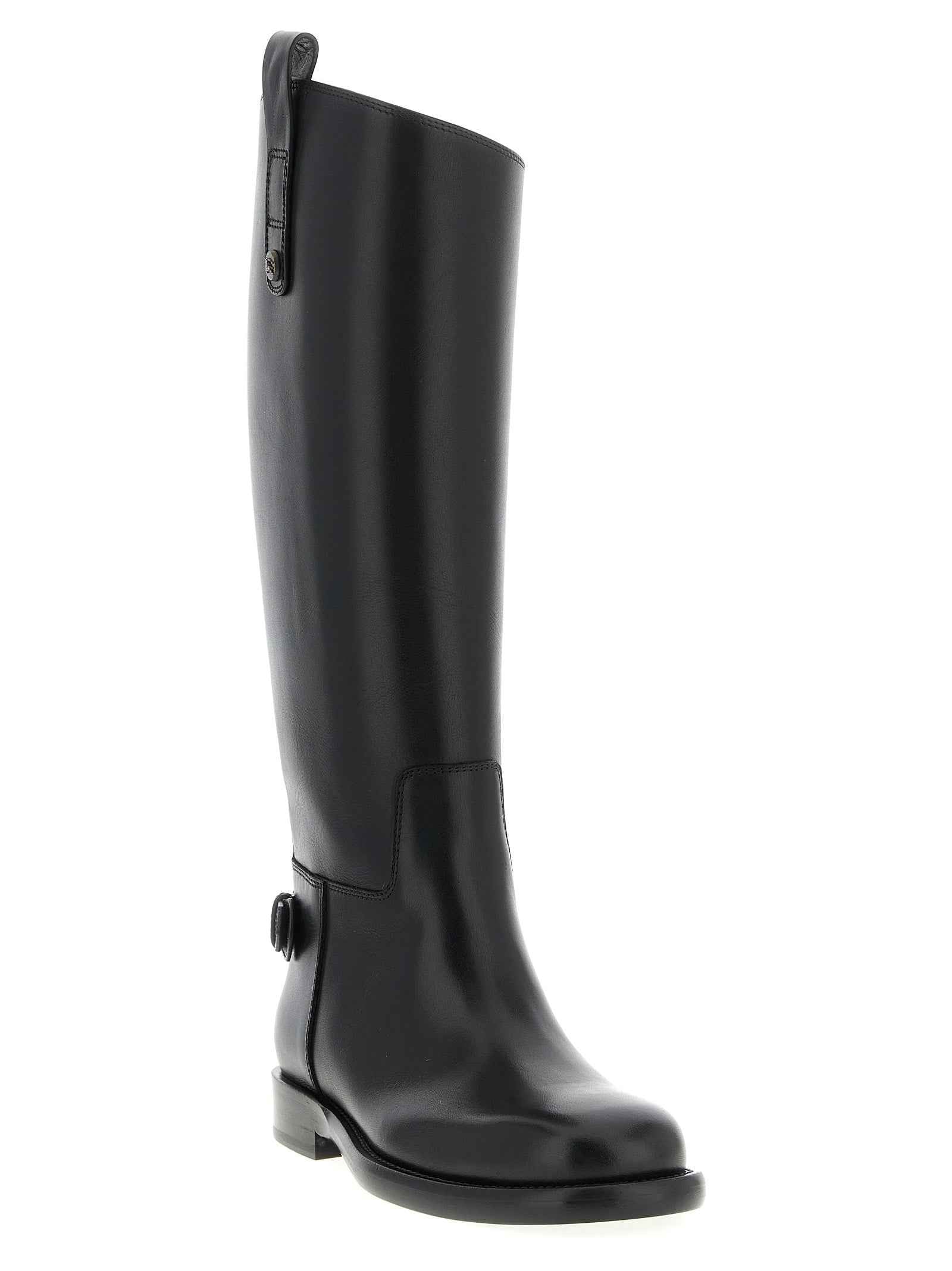 Burberry Black Calfskin Over The Knee