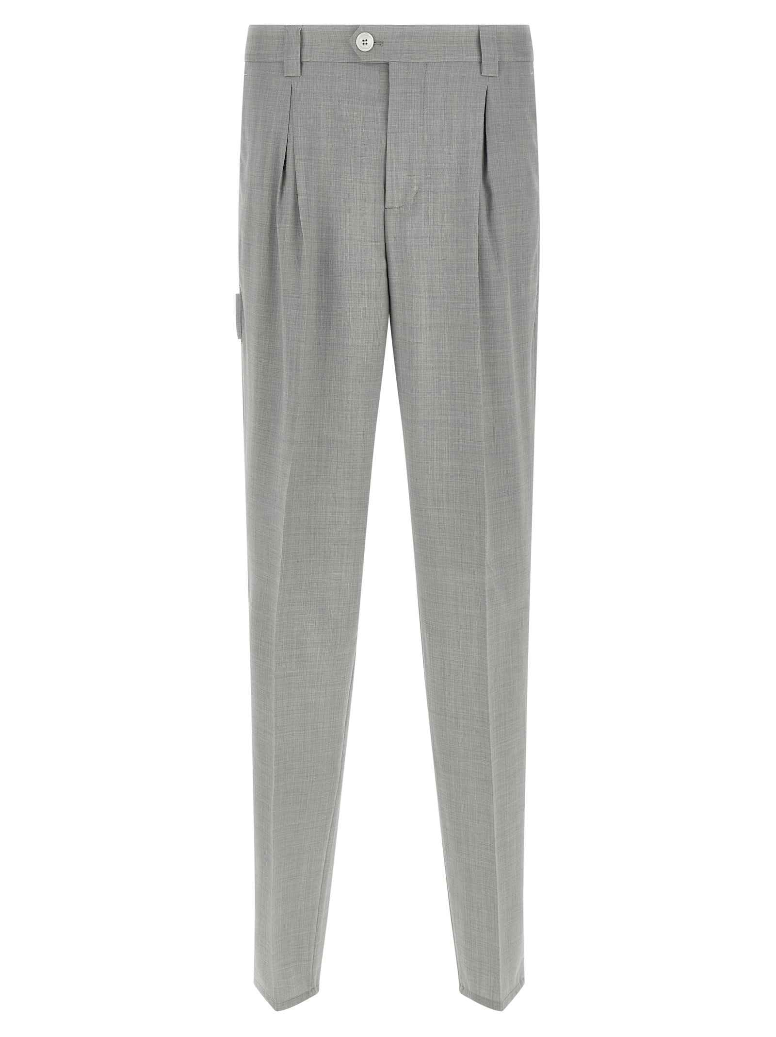 Brunello Cucinelli Gray Virgin Wool Dress Pants