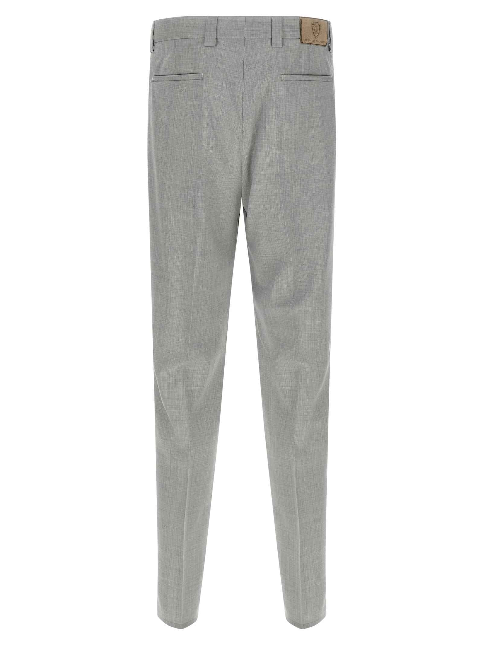 Brunello Cucinelli Gray Virgin Wool Dress Pants