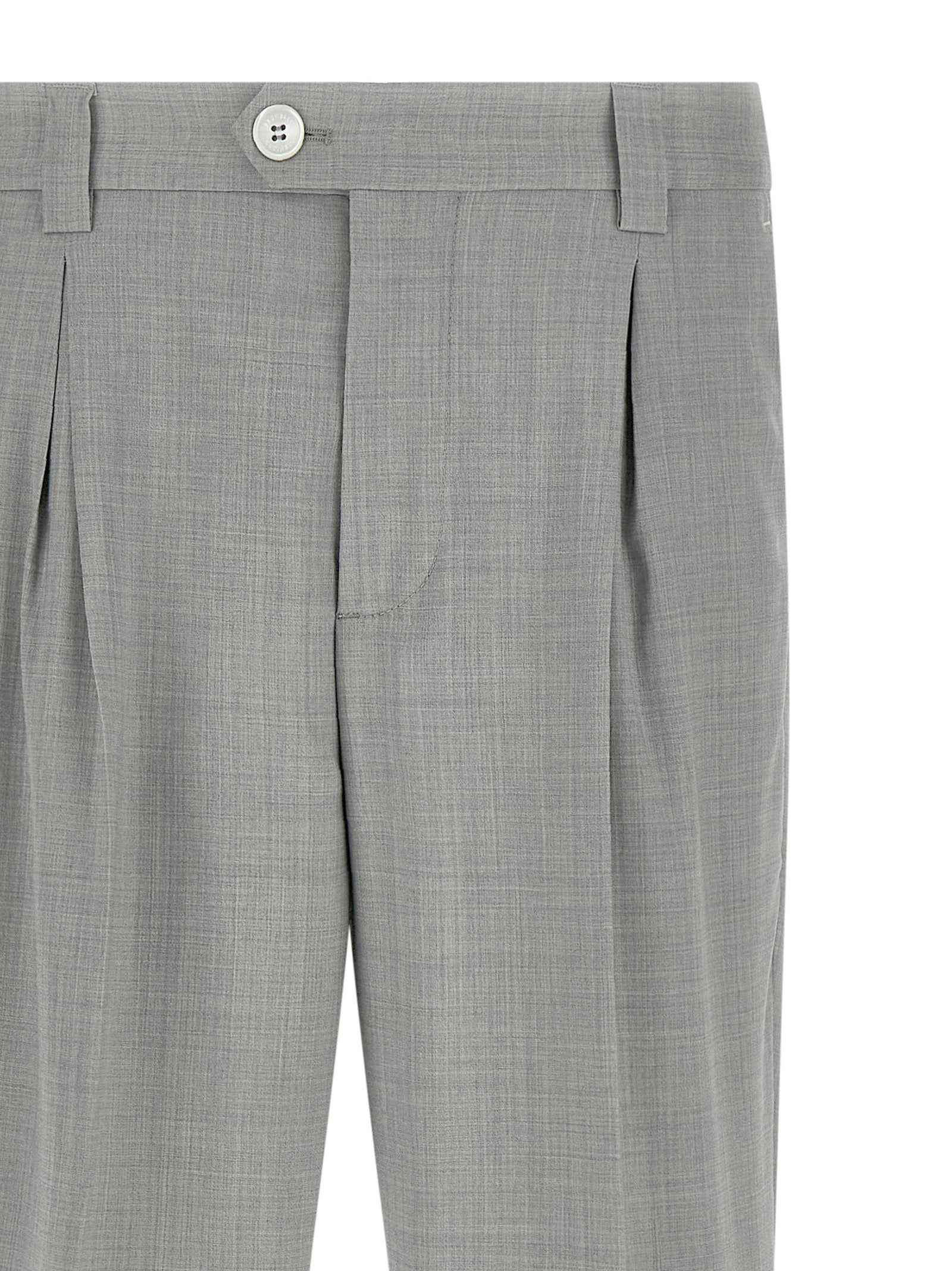 Brunello Cucinelli Gray Virgin Wool Dress Pants