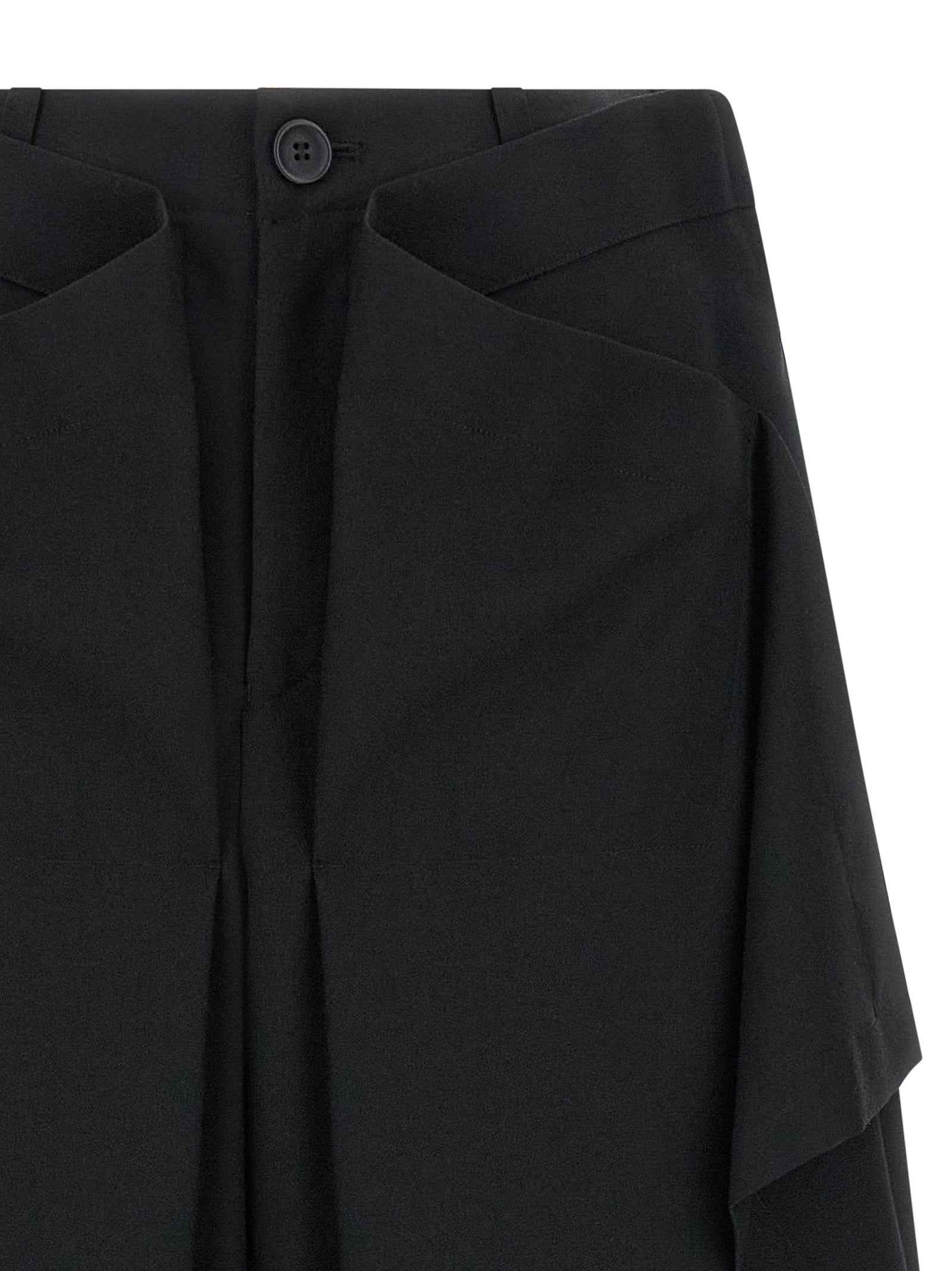 Issey Miyake Black Wool Casual Pants
