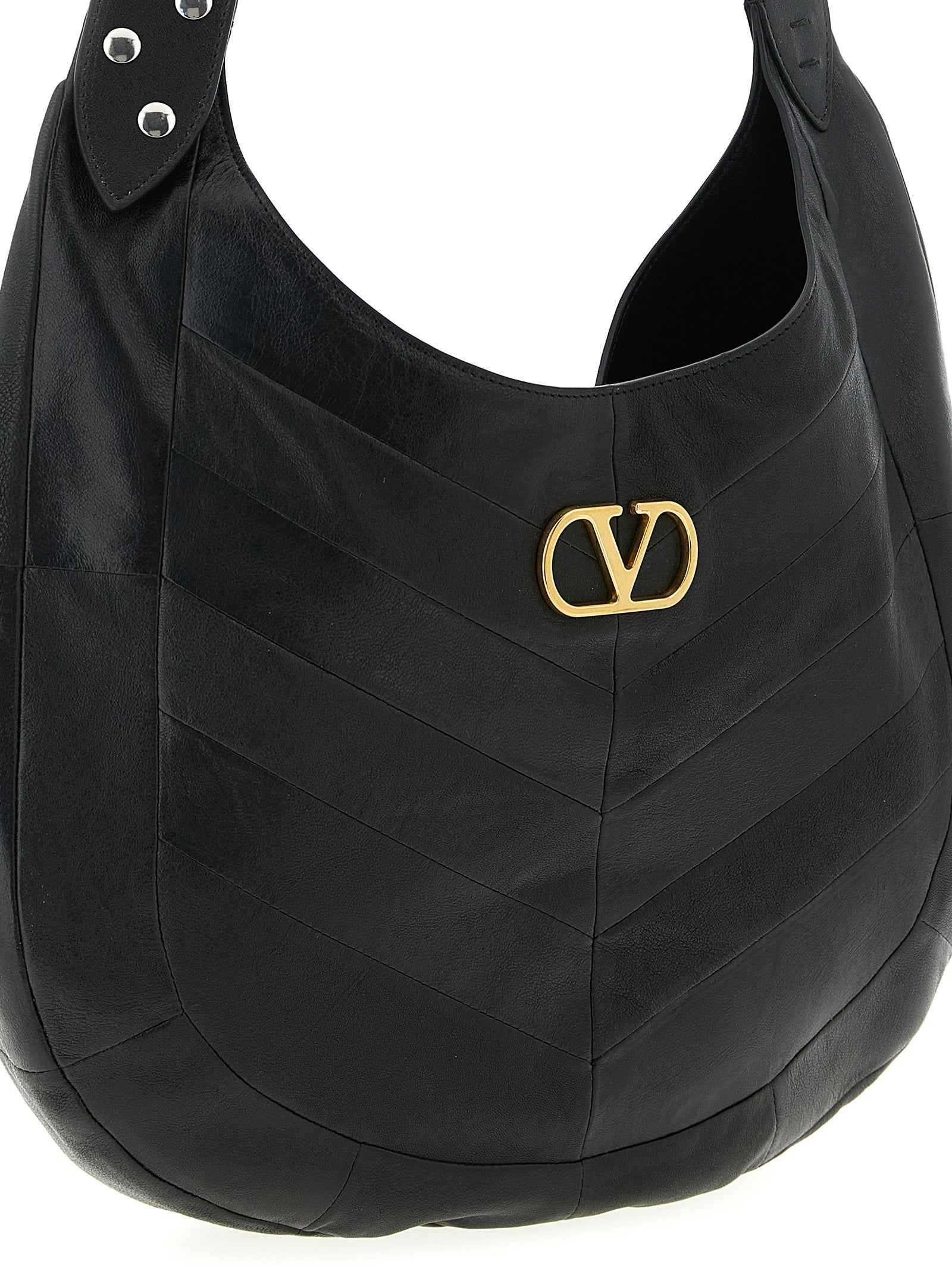 Valentino Garavani Black Lamb Leather Shoulder Bag