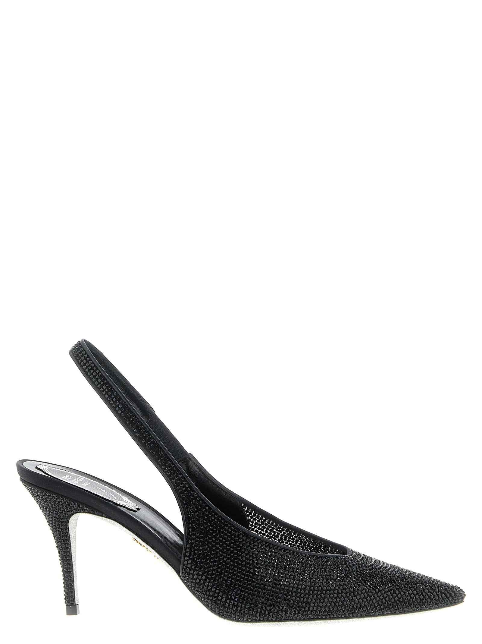 RENE CAOVILLA Black Glass High Heel Pumps