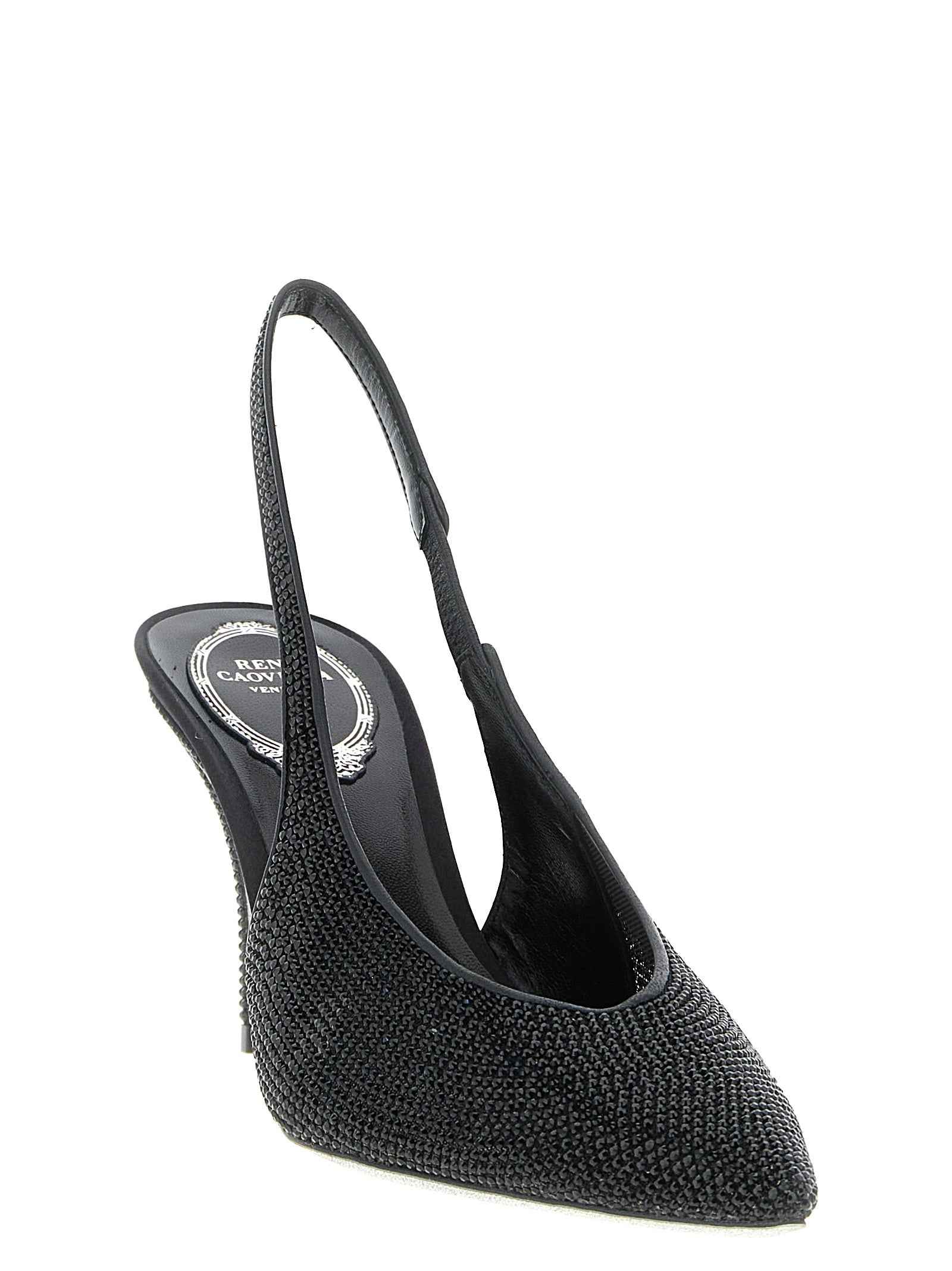 RENE CAOVILLA Black Glass High Heel Pumps