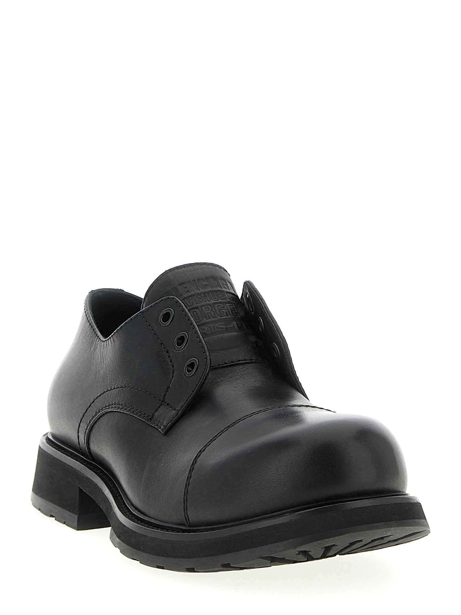 Balenciaga Black Bull Skin Slip-On Loafers