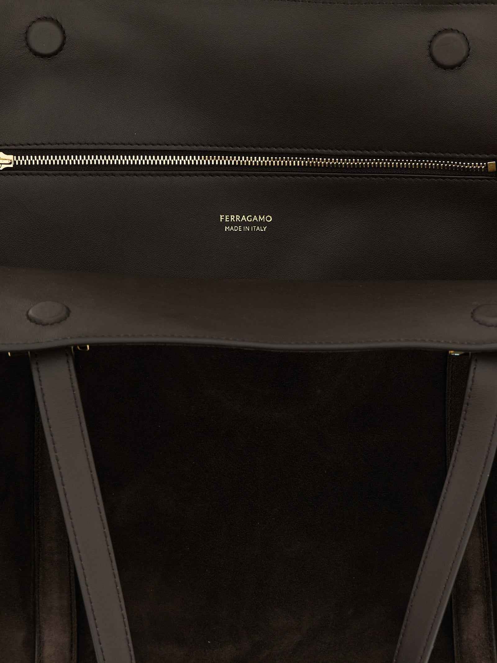 Ferragamo Brown Goatskin Shoulder Bag