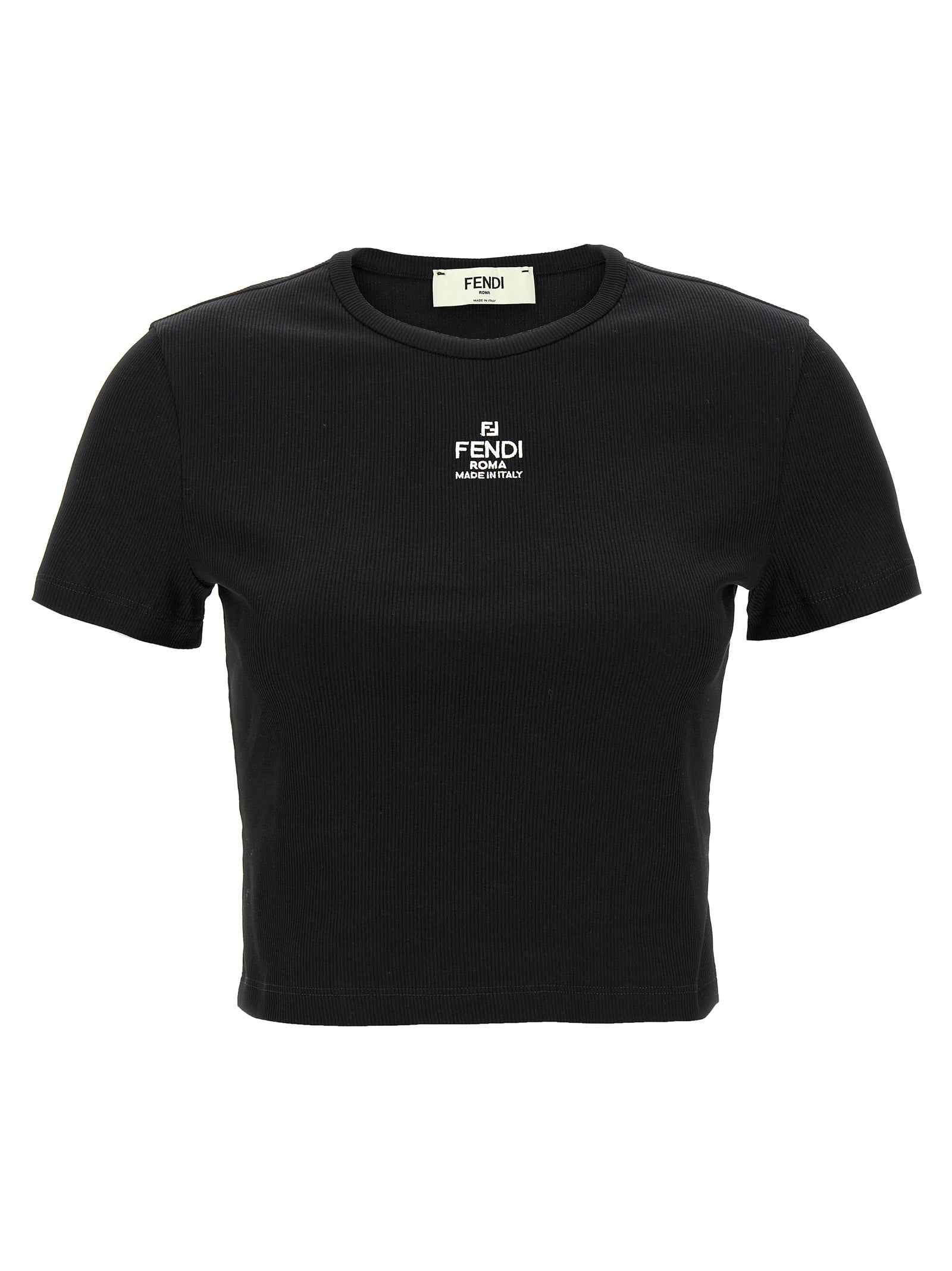 Fendi Black Cotton T-Shirt