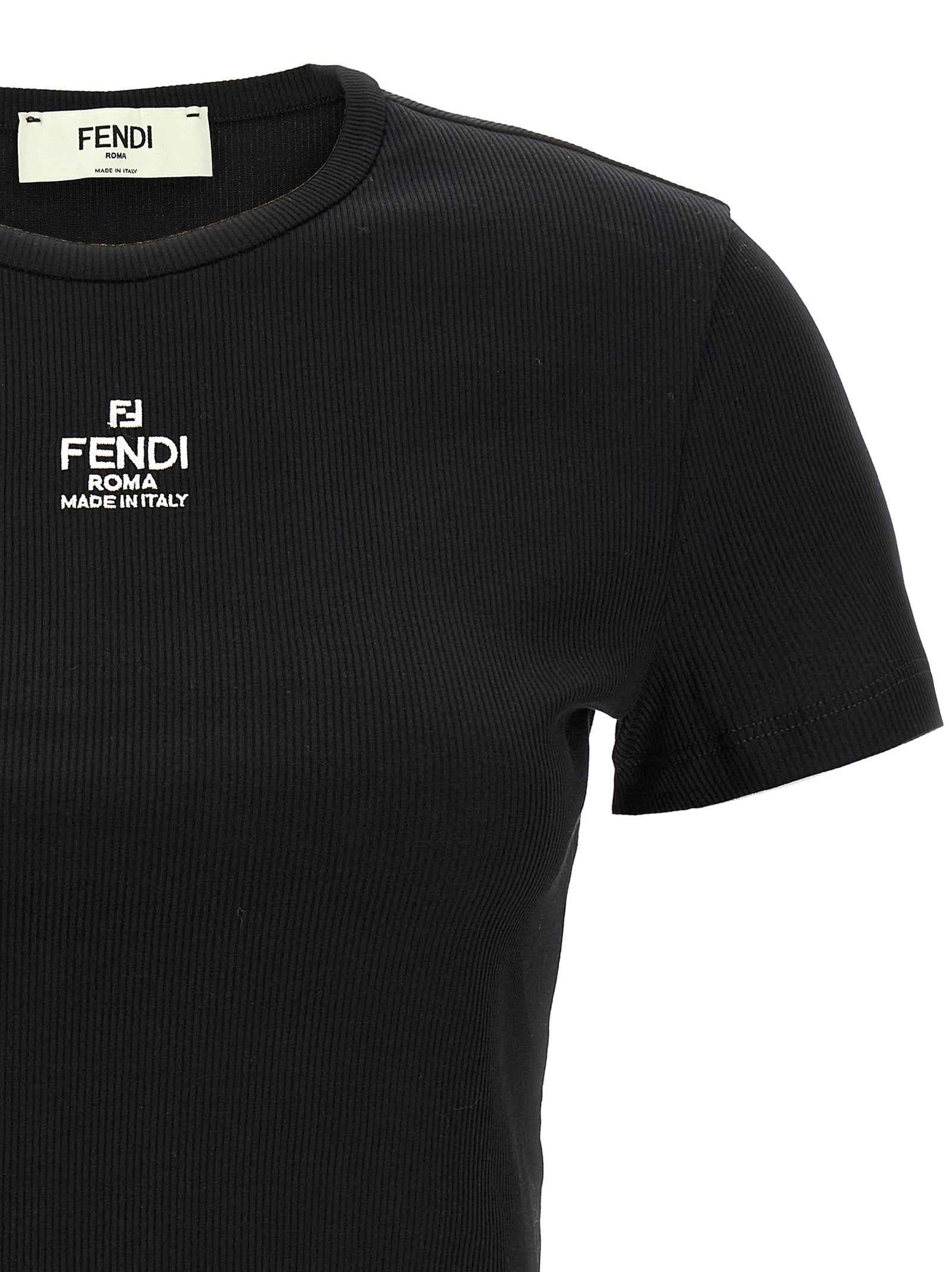 Fendi Black Cotton T-Shirt