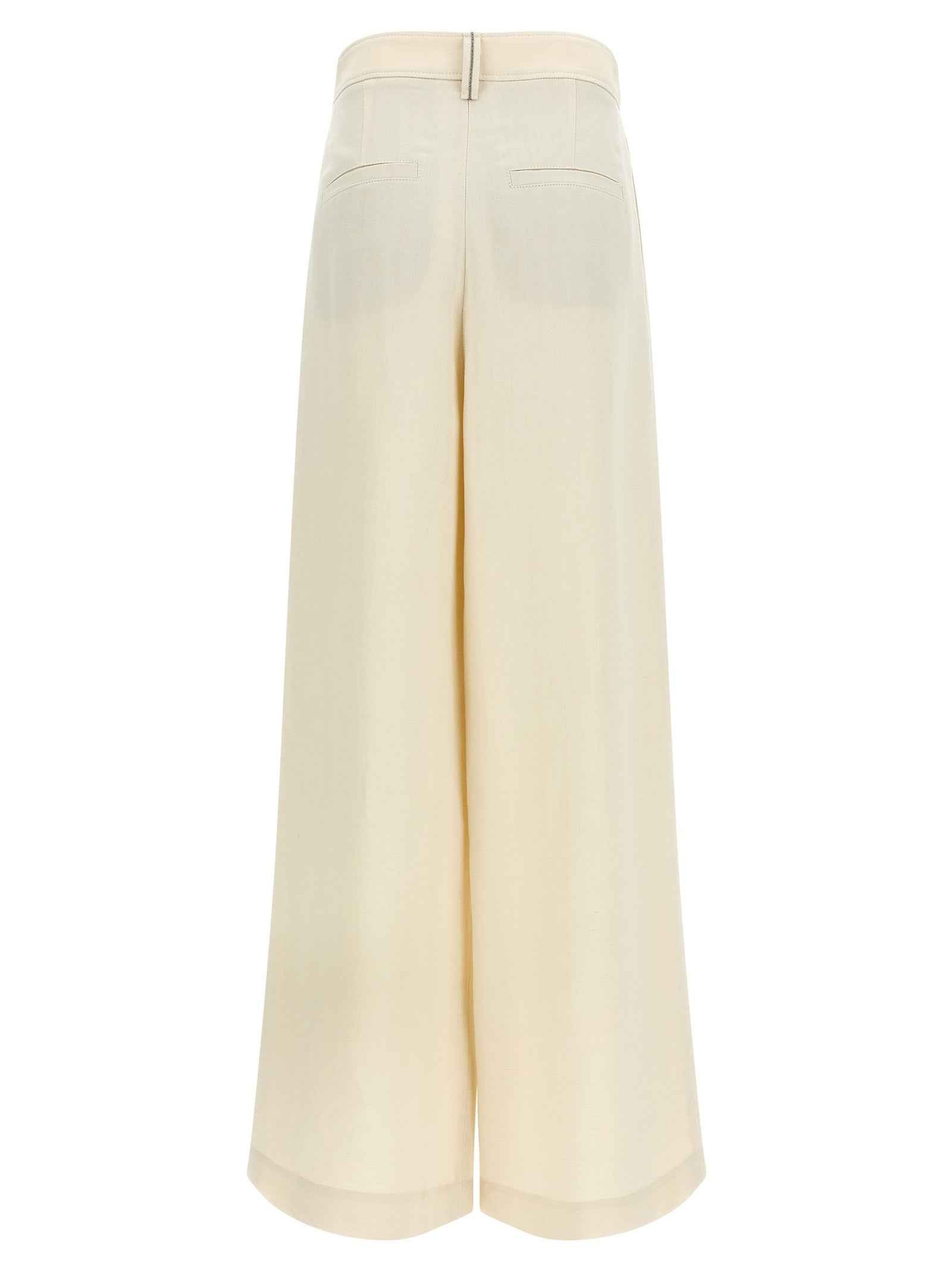Brunello Cucinelli White Viscose Casual Pants