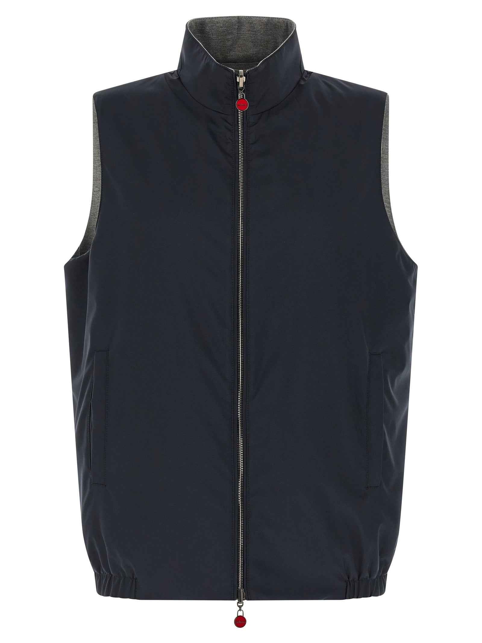 Kiton Blue Cotton Sleeveless Jacket