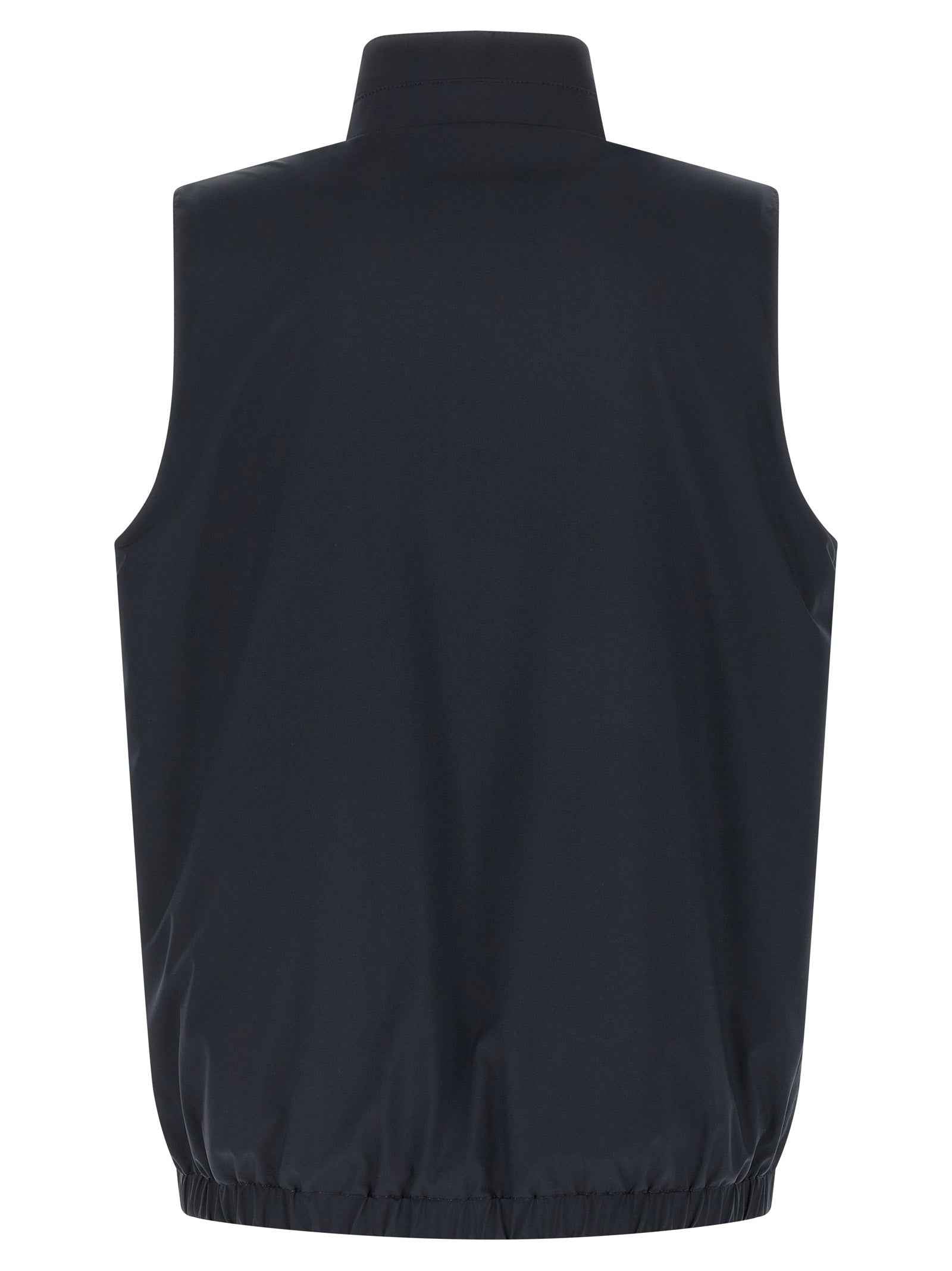Kiton Blue Cotton Sleeveless Jacket
