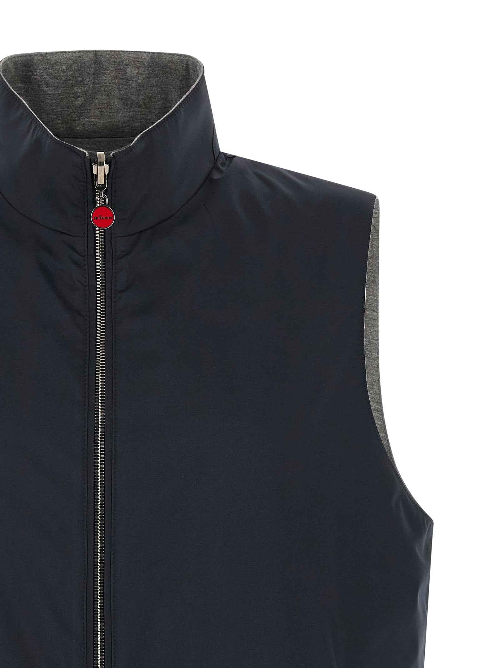Kiton Blue Cotton Sleeveless Jacket