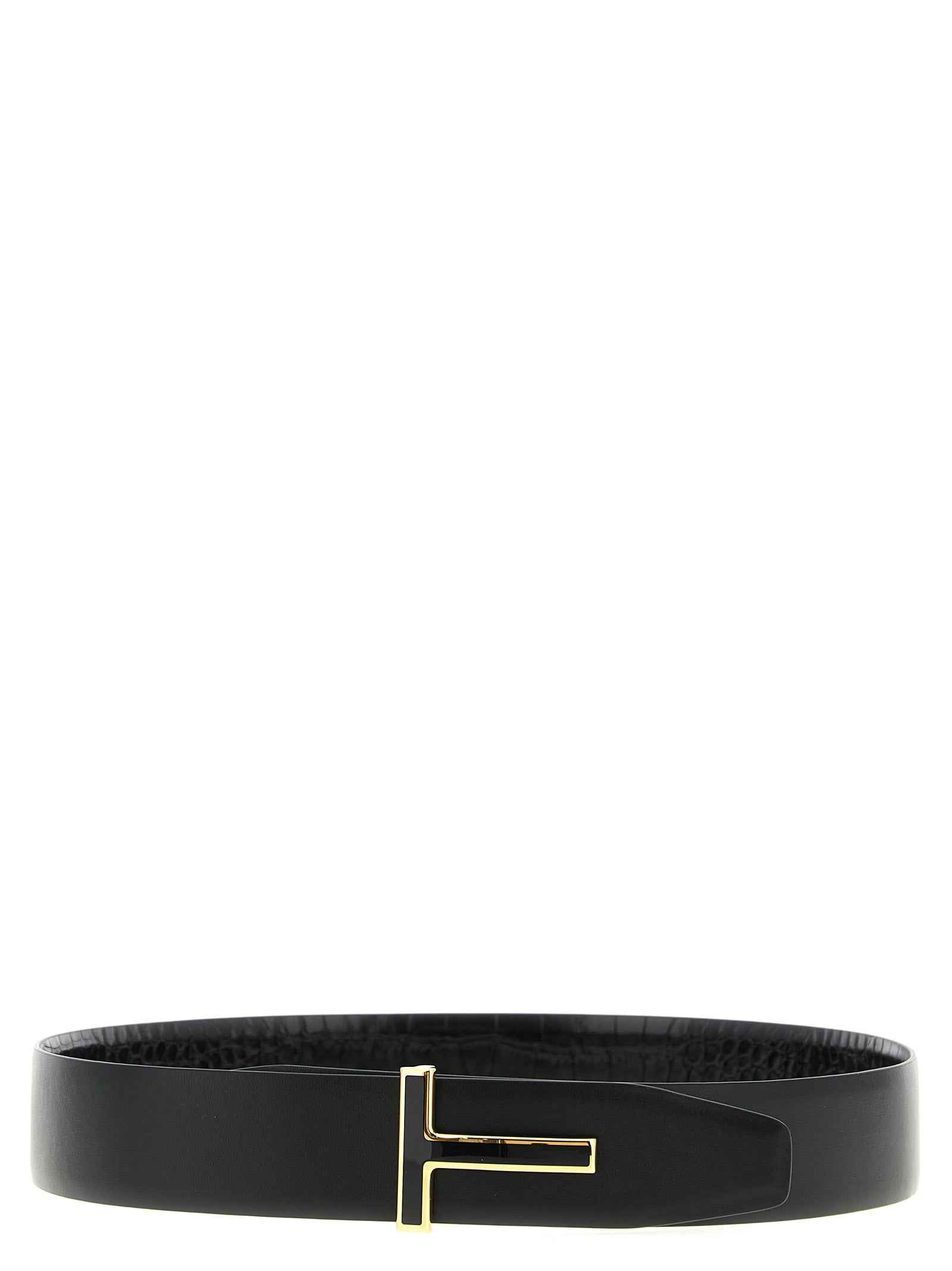 Tom Ford Black Calfskin Regular Belt