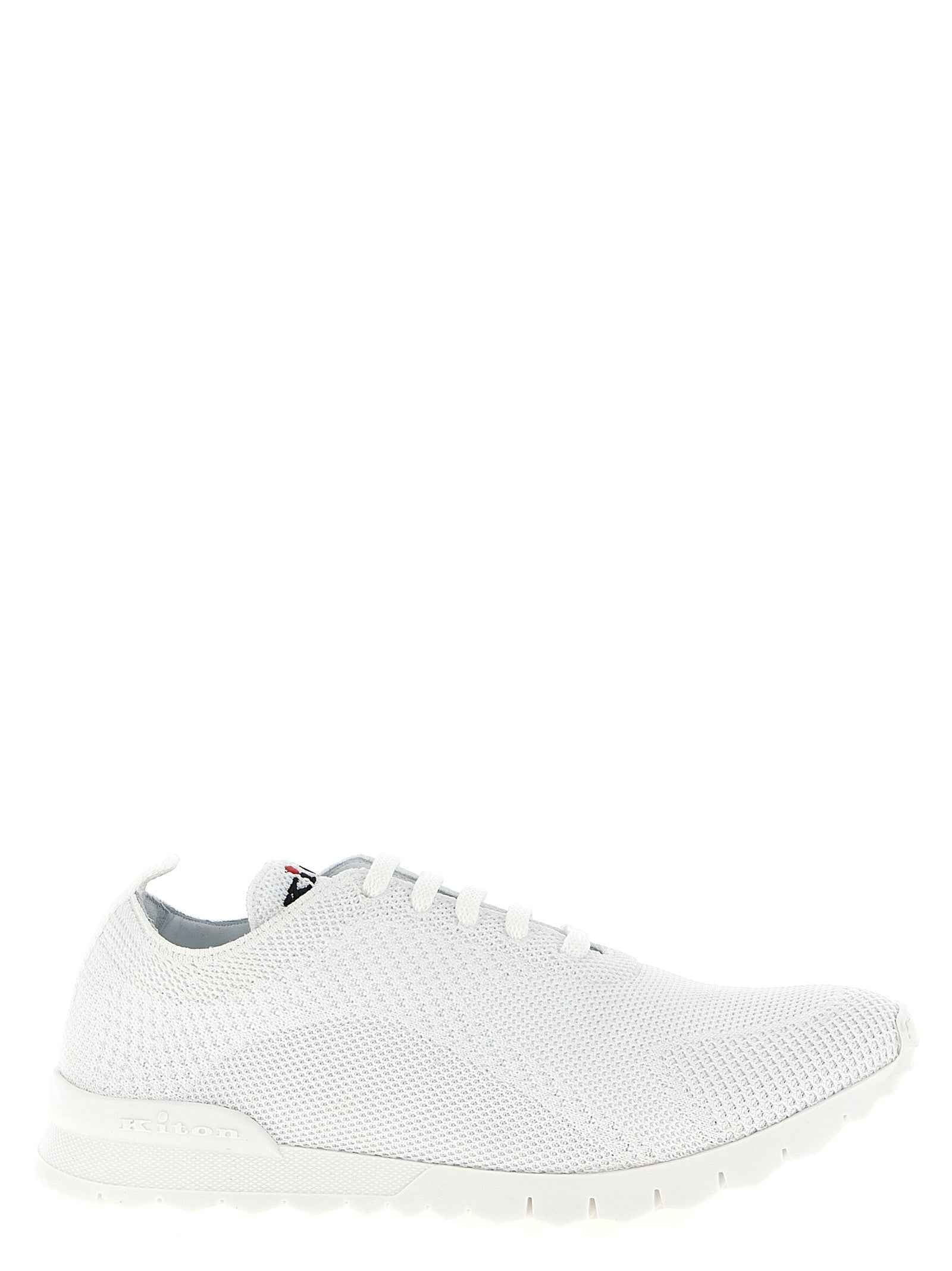 Kiton White Cotton Athletic Sneakers