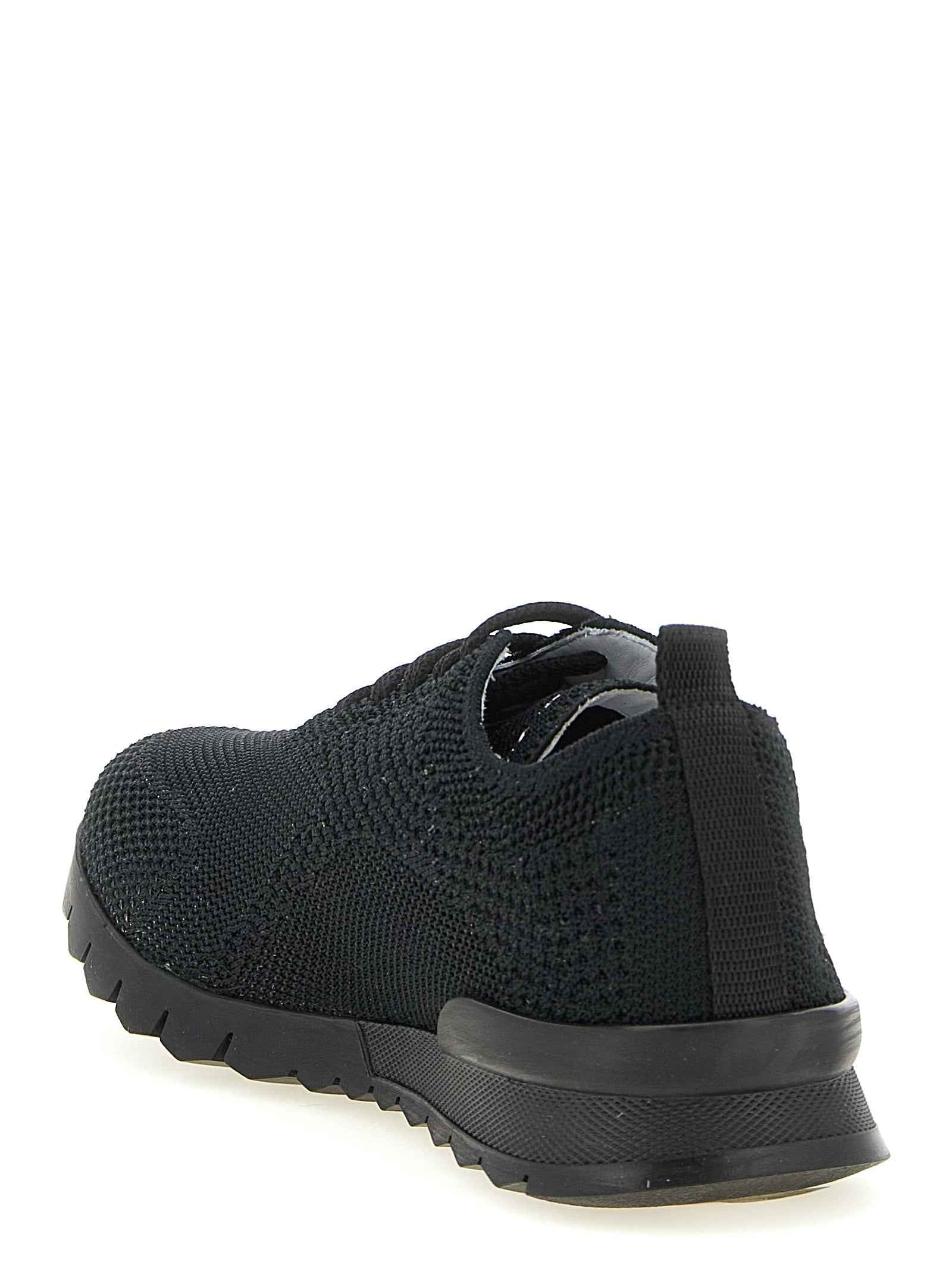 Kiton Black Cotton Athletic Sneakers