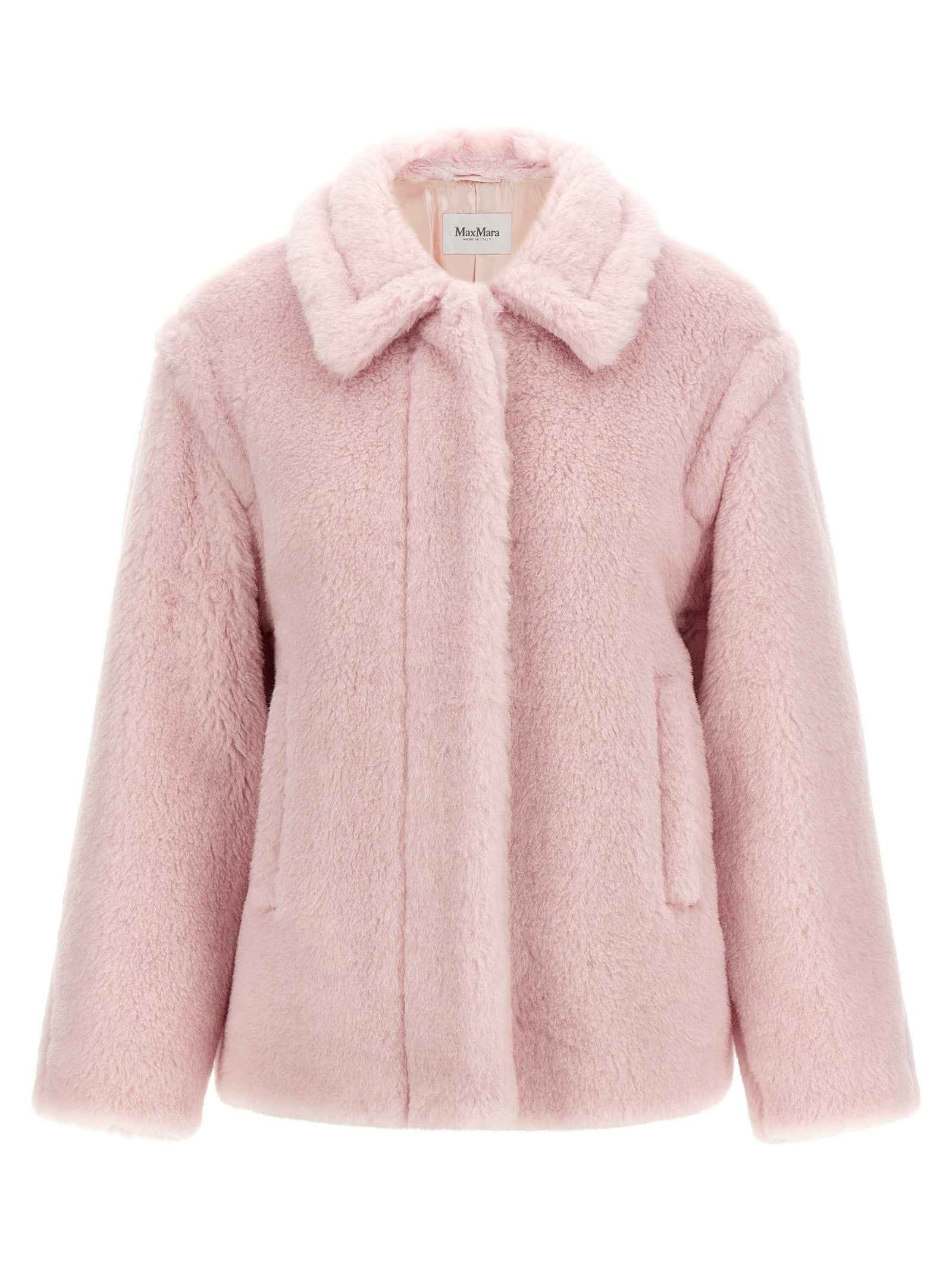 Max Mara Multicolor Alpaca Leather Coat