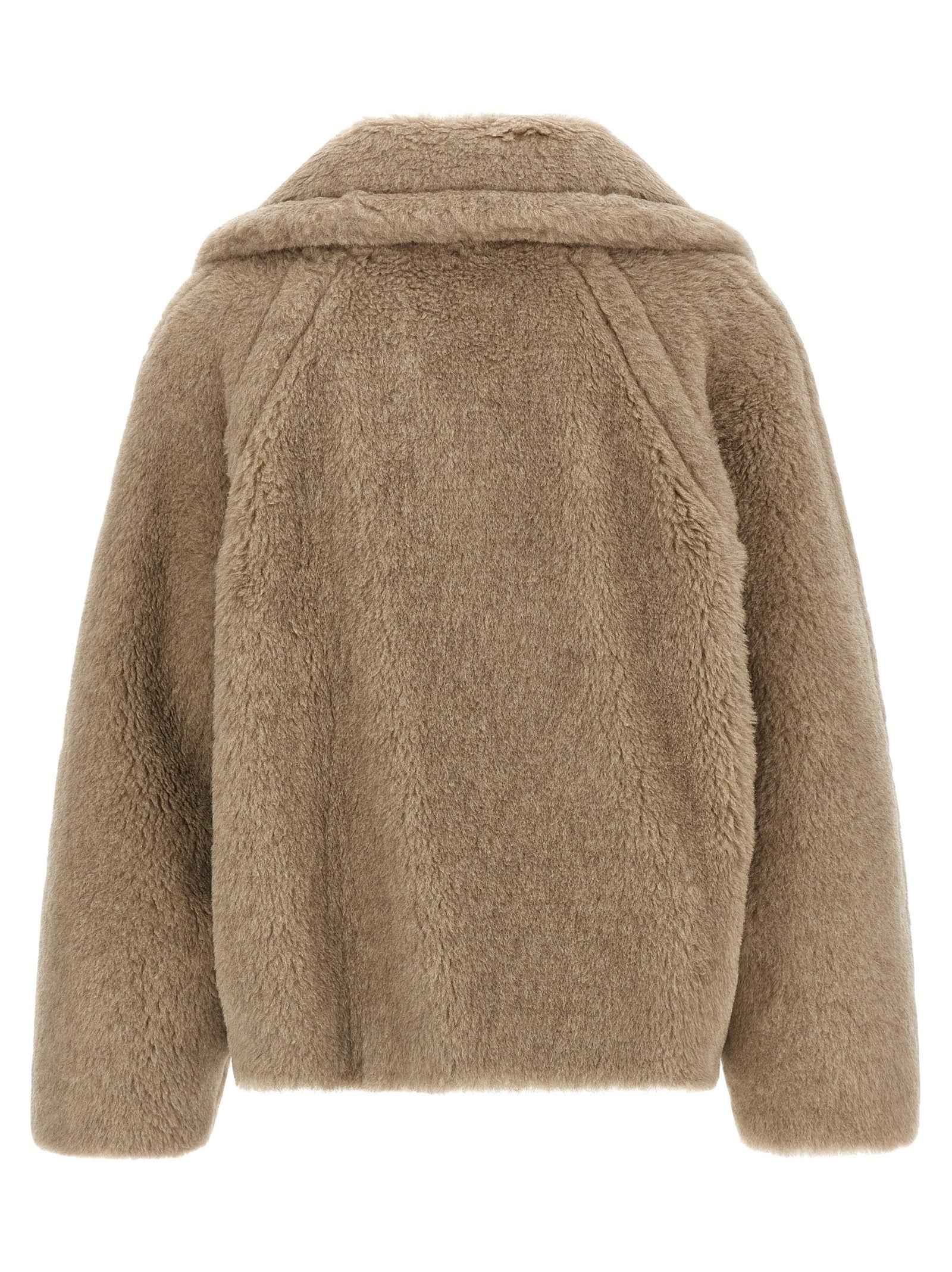 Max Mara Beige Alpaca Leather Coat