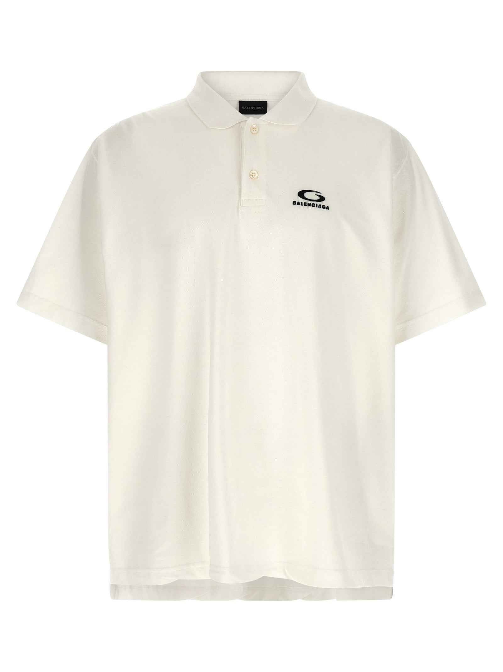 Balenciaga White Cotton Polo Shirt