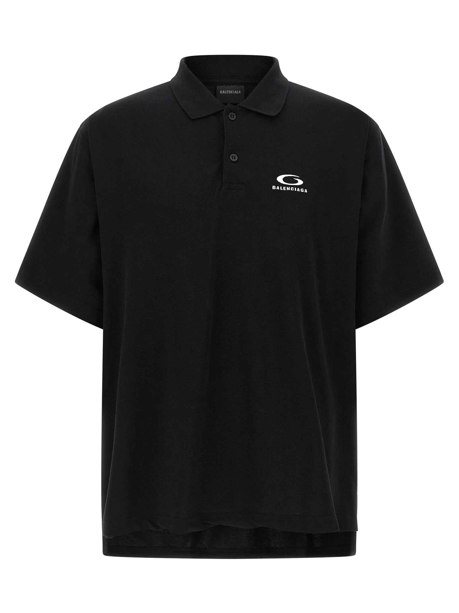 Balenciaga Black Cotton Polo Shirt