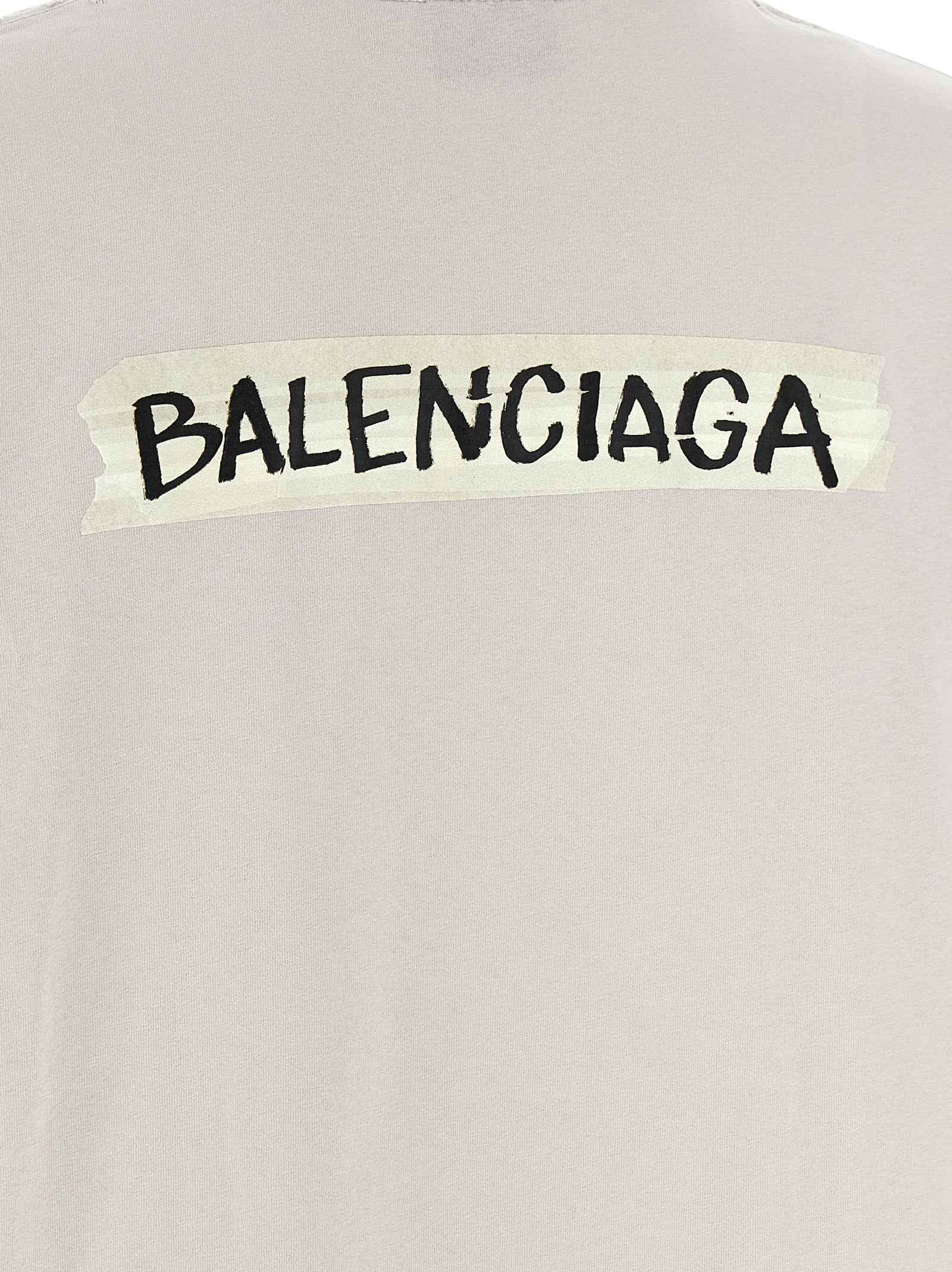 Balenciaga Gray Cotton T-Shirt