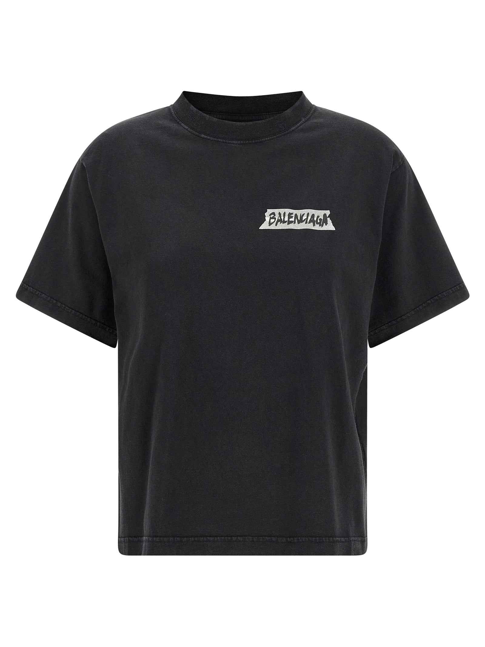 Balenciaga Black Cotton T-Shirt