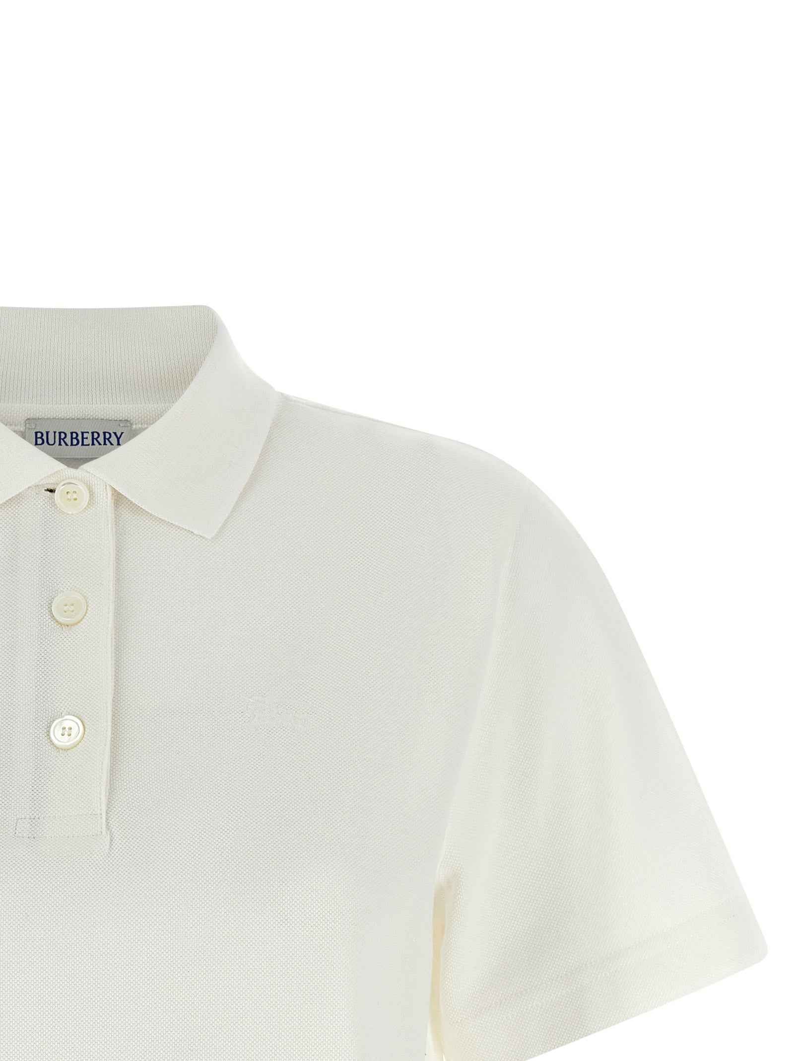 Burberry White Cotton Polo Shirt