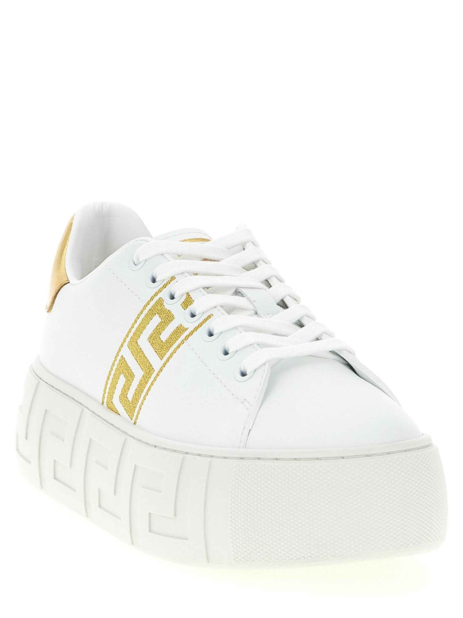 Versace Gold Nylon Platform Sneakers