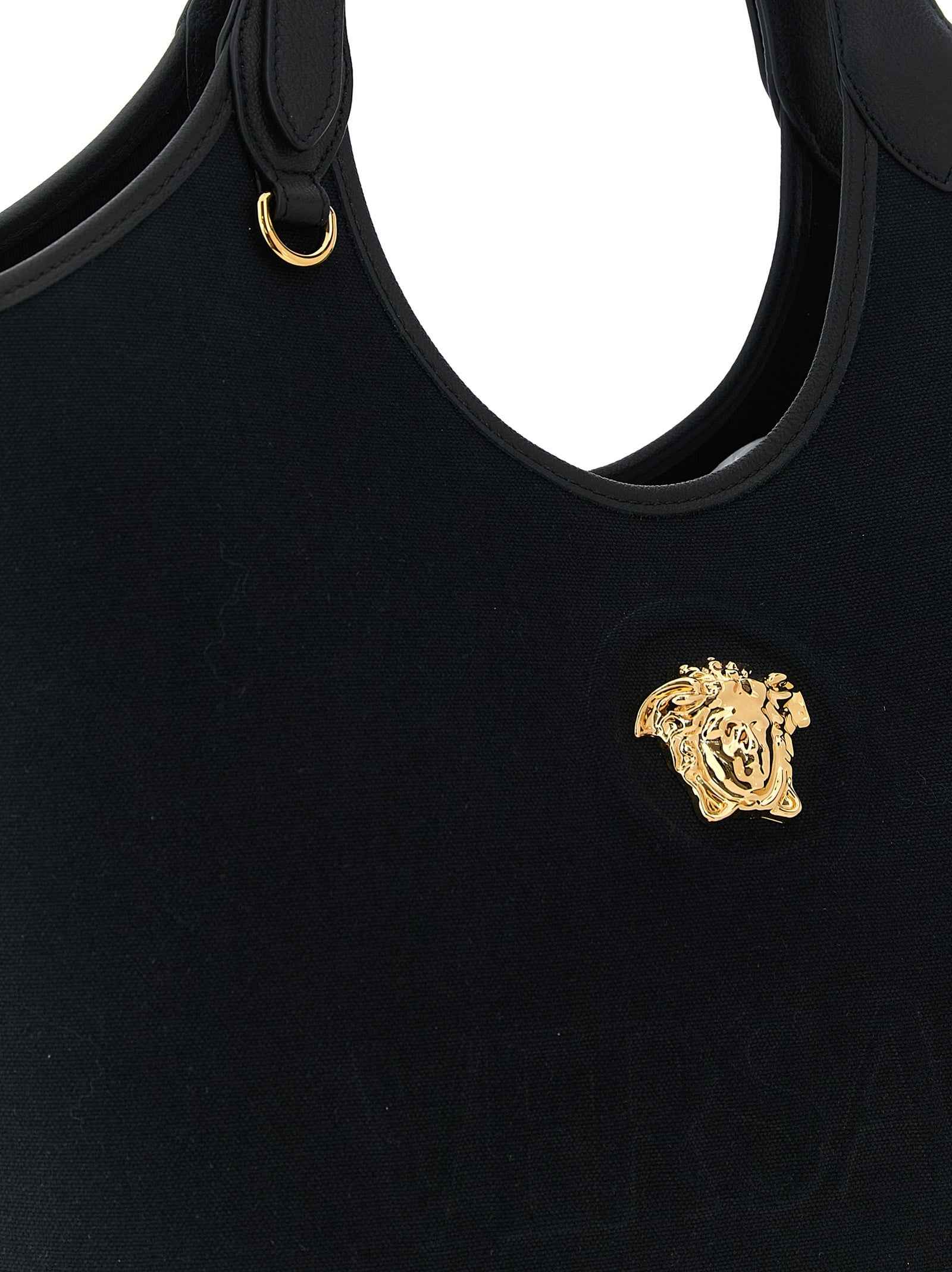 Versace Black Cotton Tote Bag