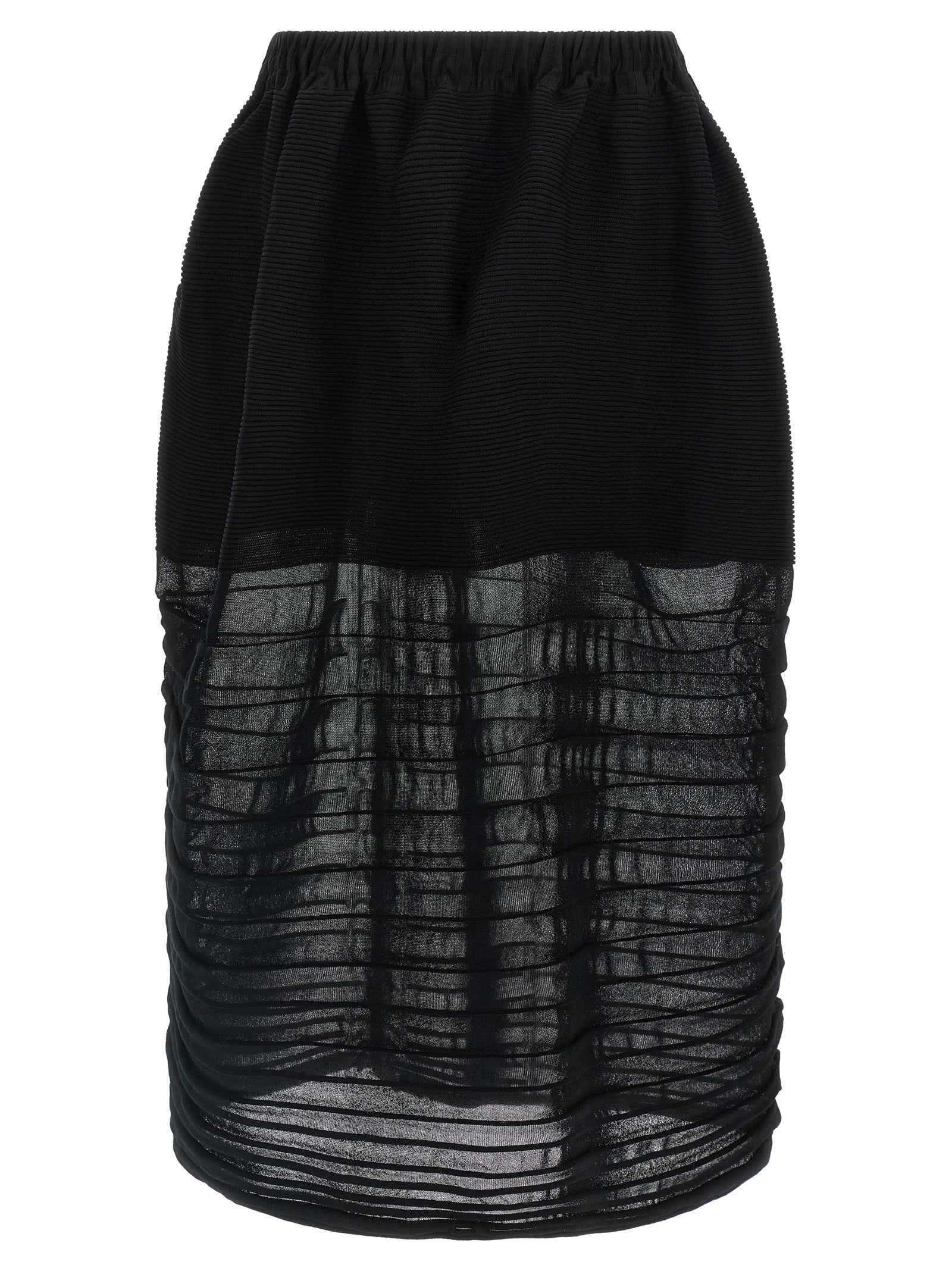 Issey Miyake Black Polyester Midi Skirt