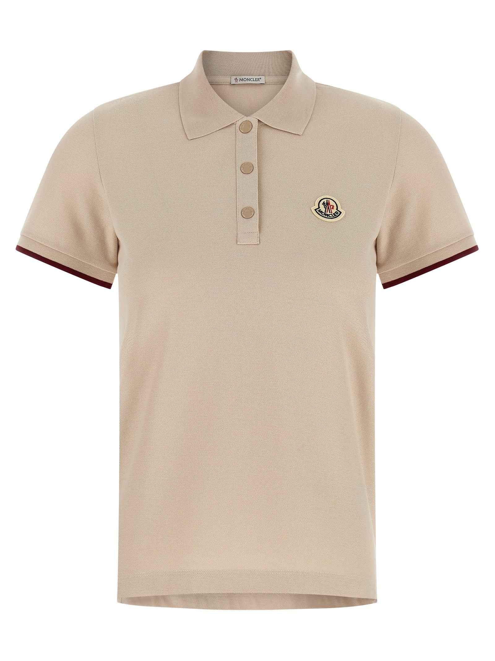 Moncler Beige Cotton Polo Shirt