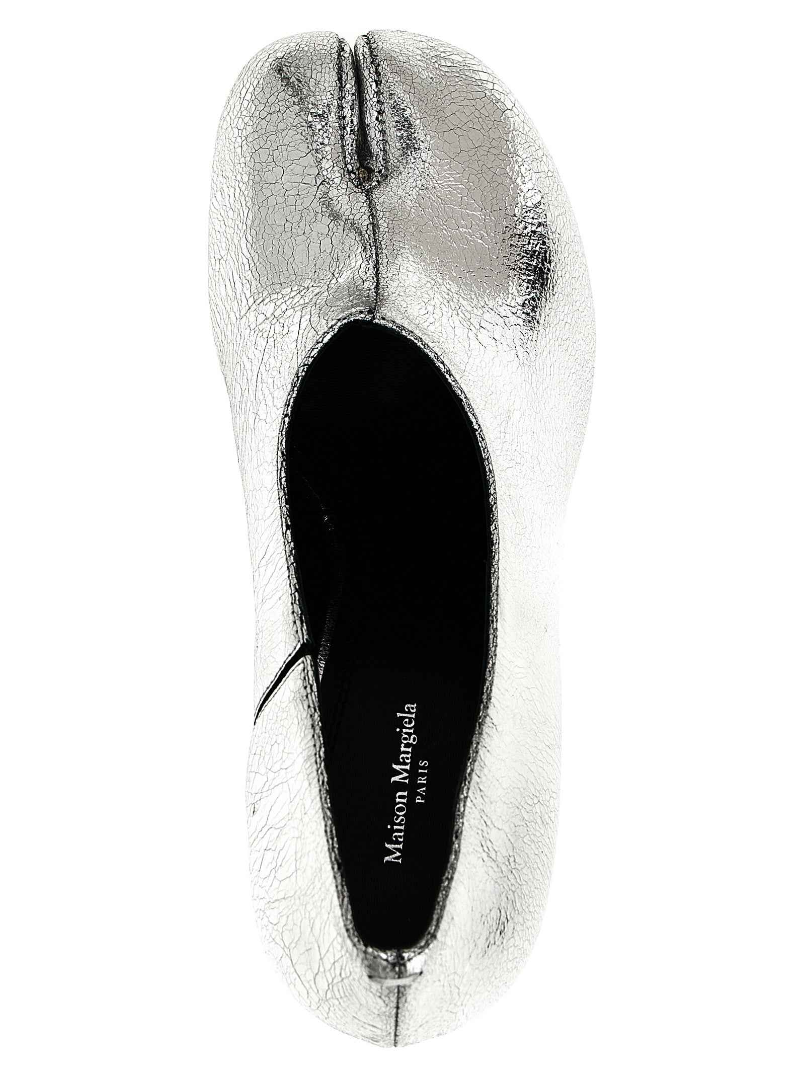 Maison Margiela Silver Calfskin Mid Heel Pumps