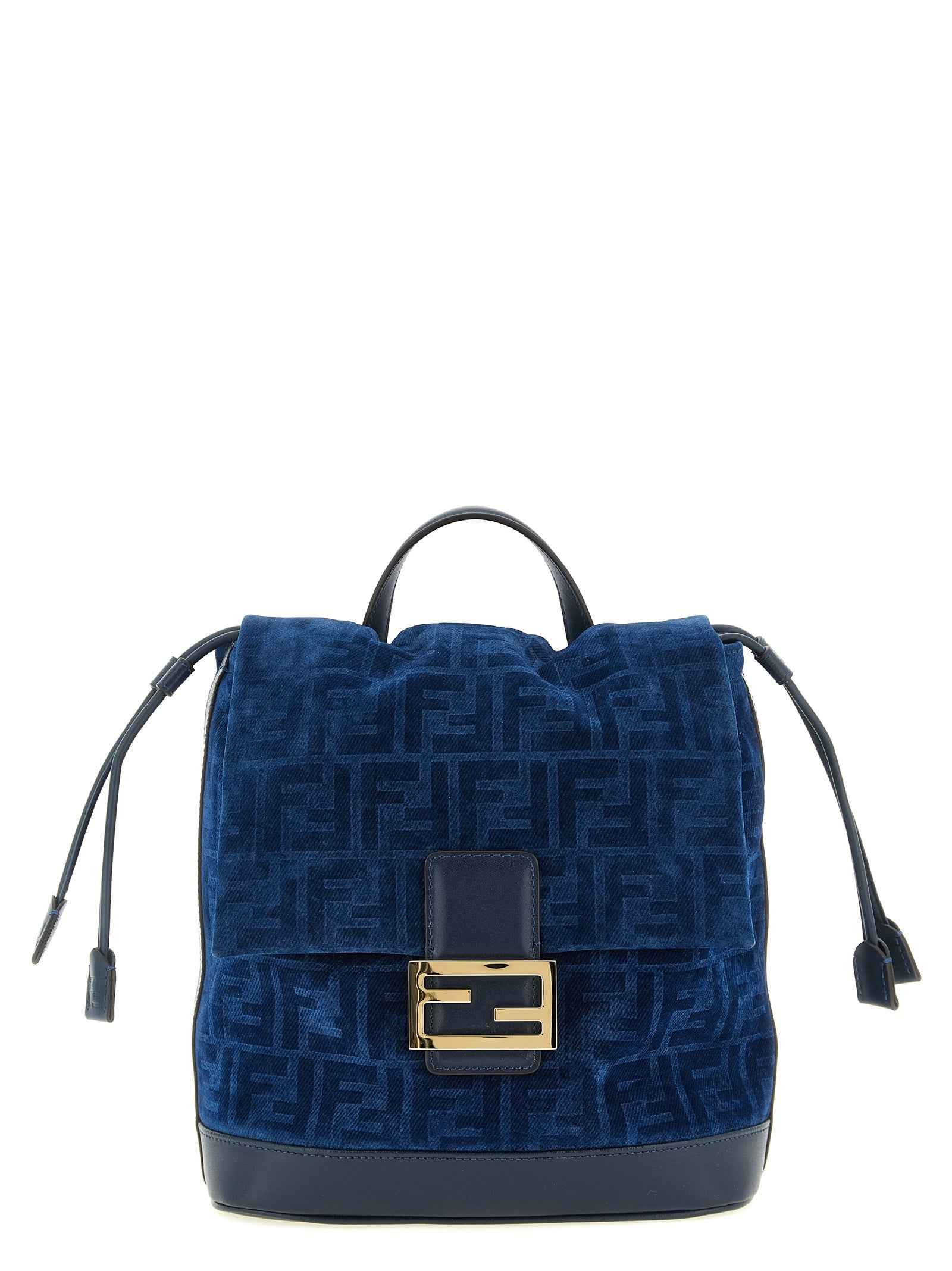 Fendi Blue Cotton Backpack