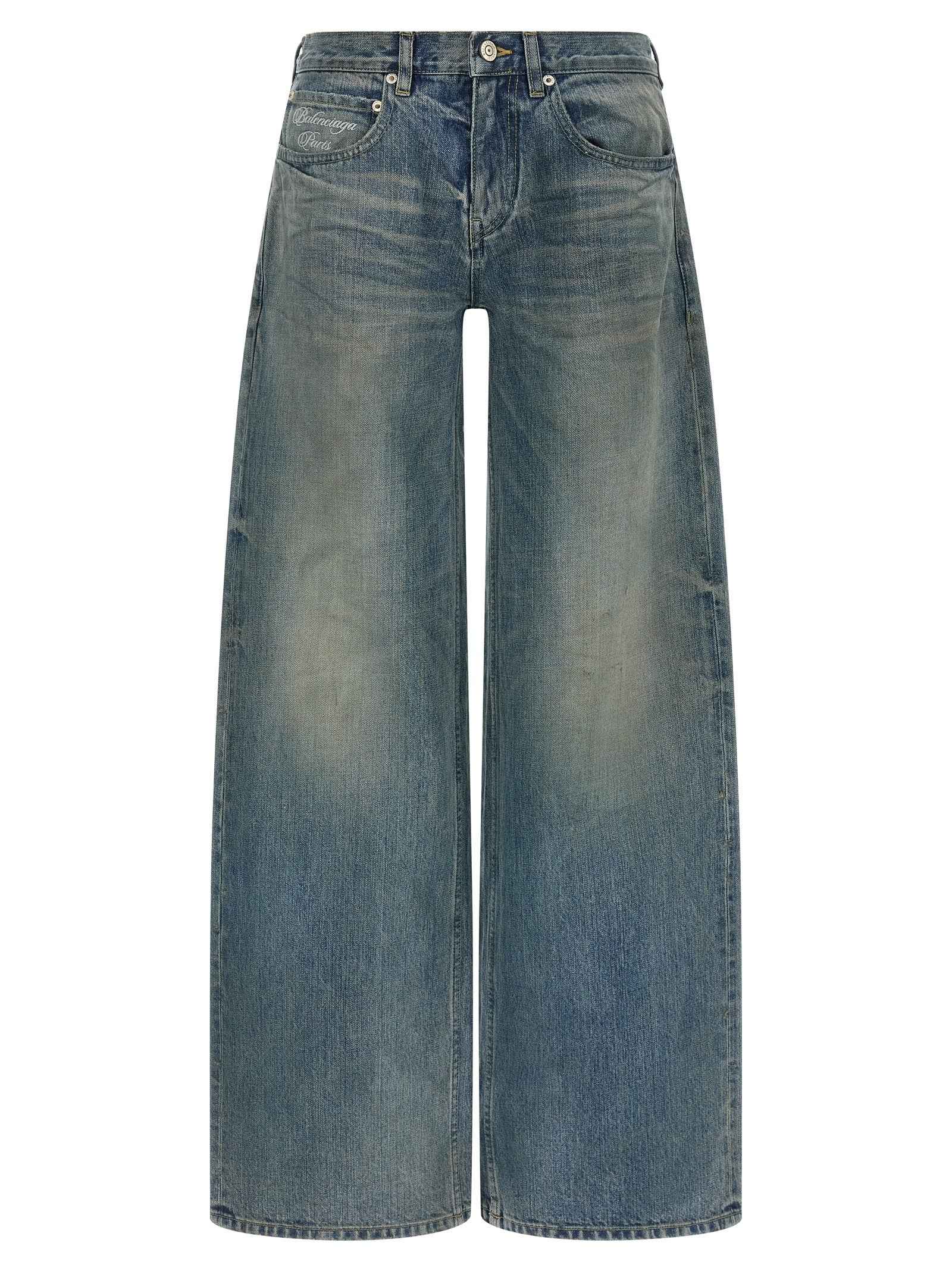 Balenciaga Blue Cotton Relaxed Fit Jeans