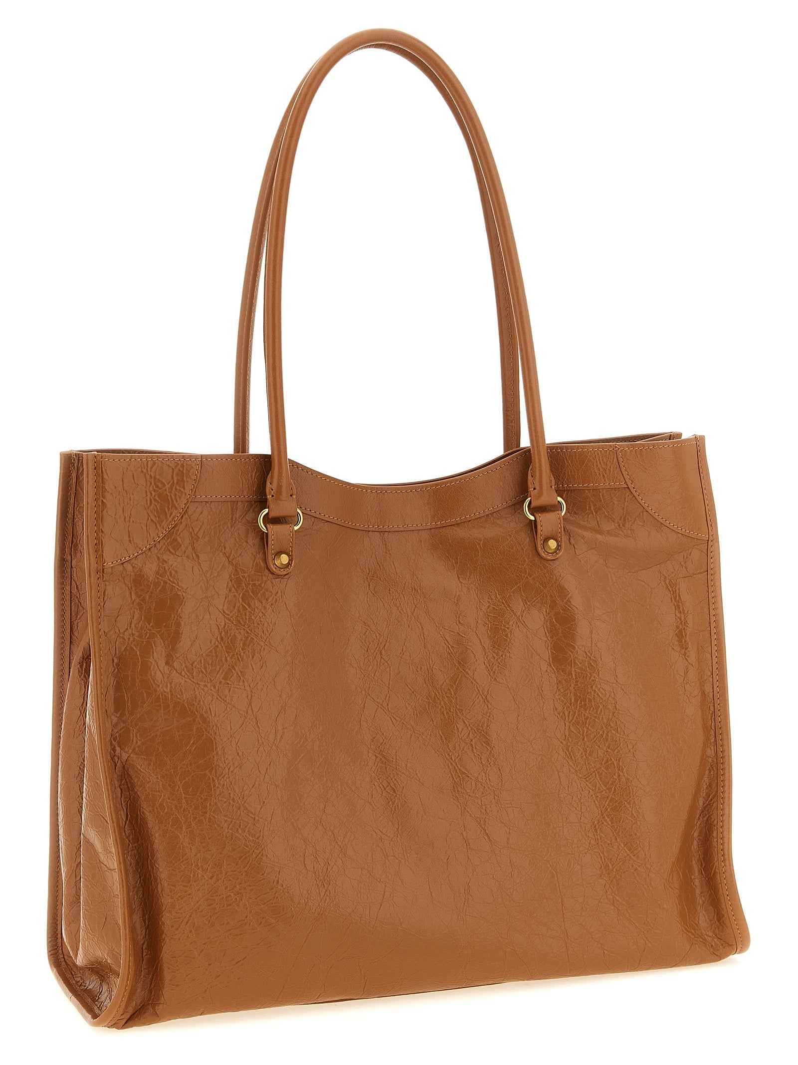 Balenciaga Brown Lamb Leather Shoulder Bag