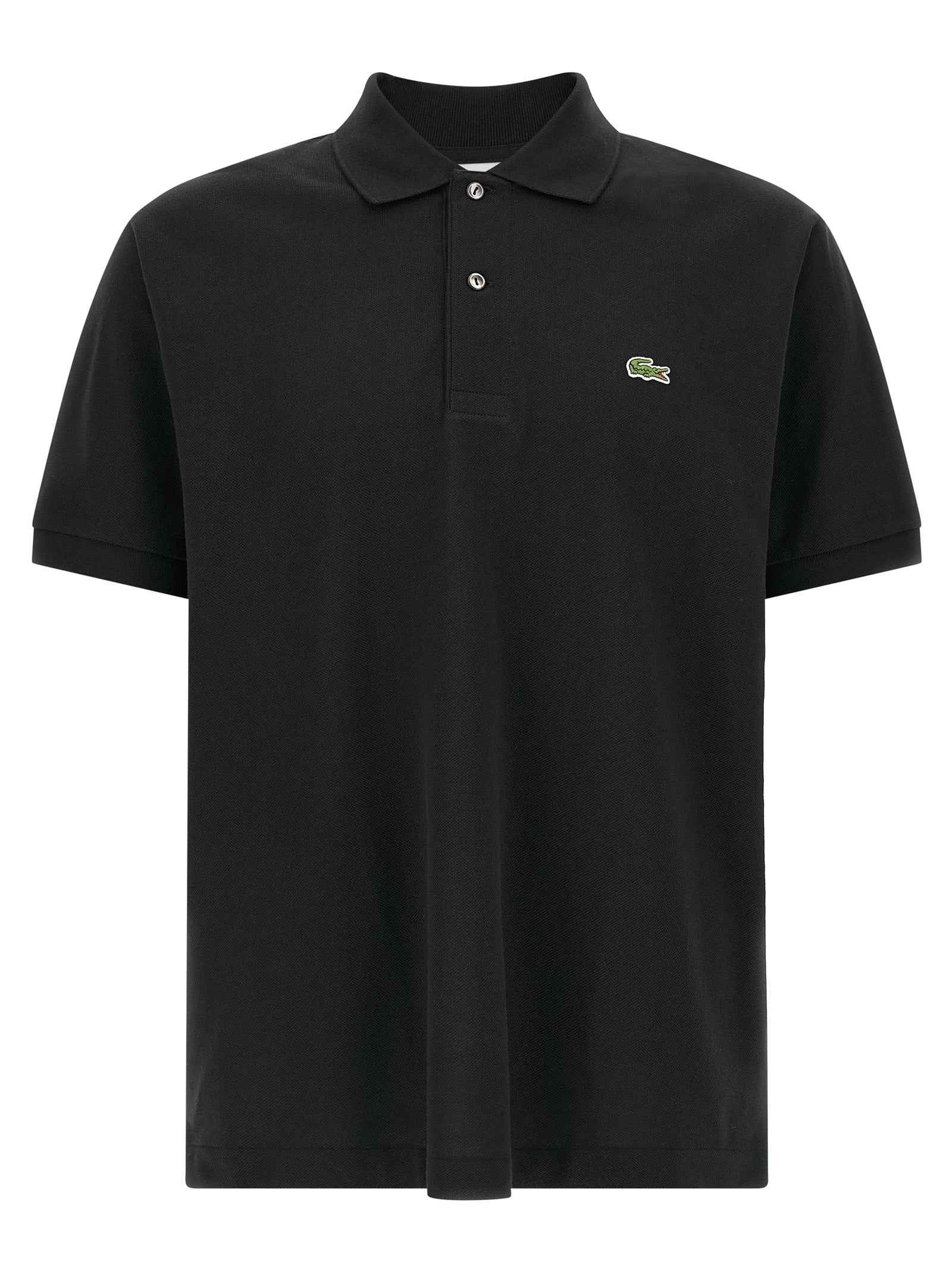 Lacoste Black Cotton Polo Shirt
