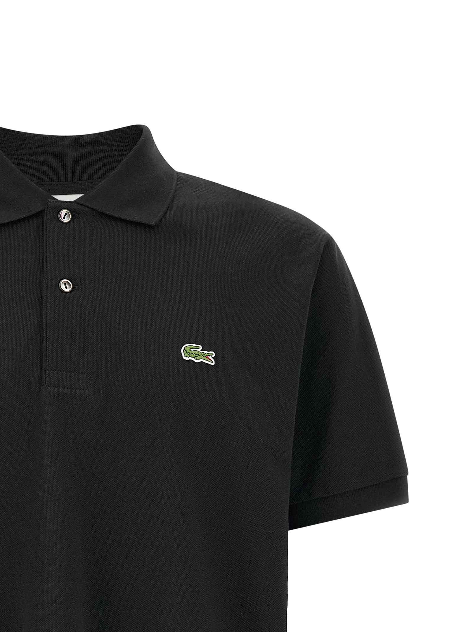Lacoste Black Cotton Polo Shirt