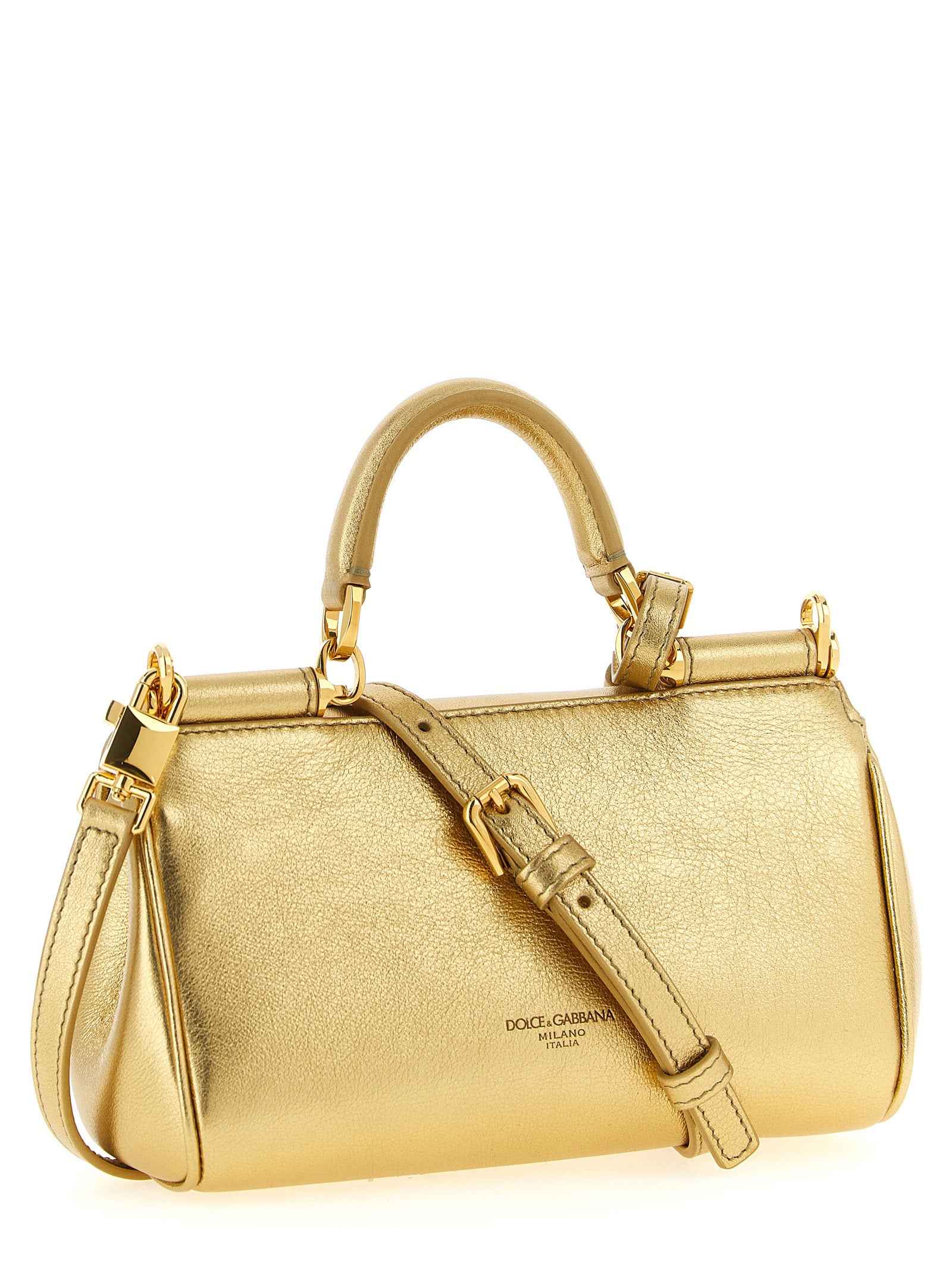Dolce & Gabbana Gold Calfskin Handbag