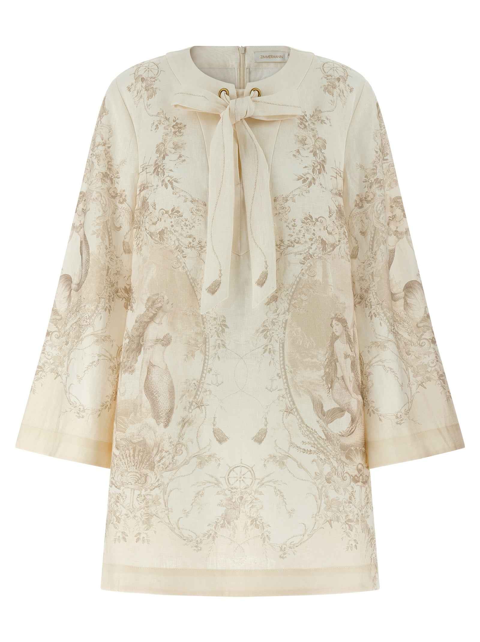 Zimmermann Beige Linen Short Dress