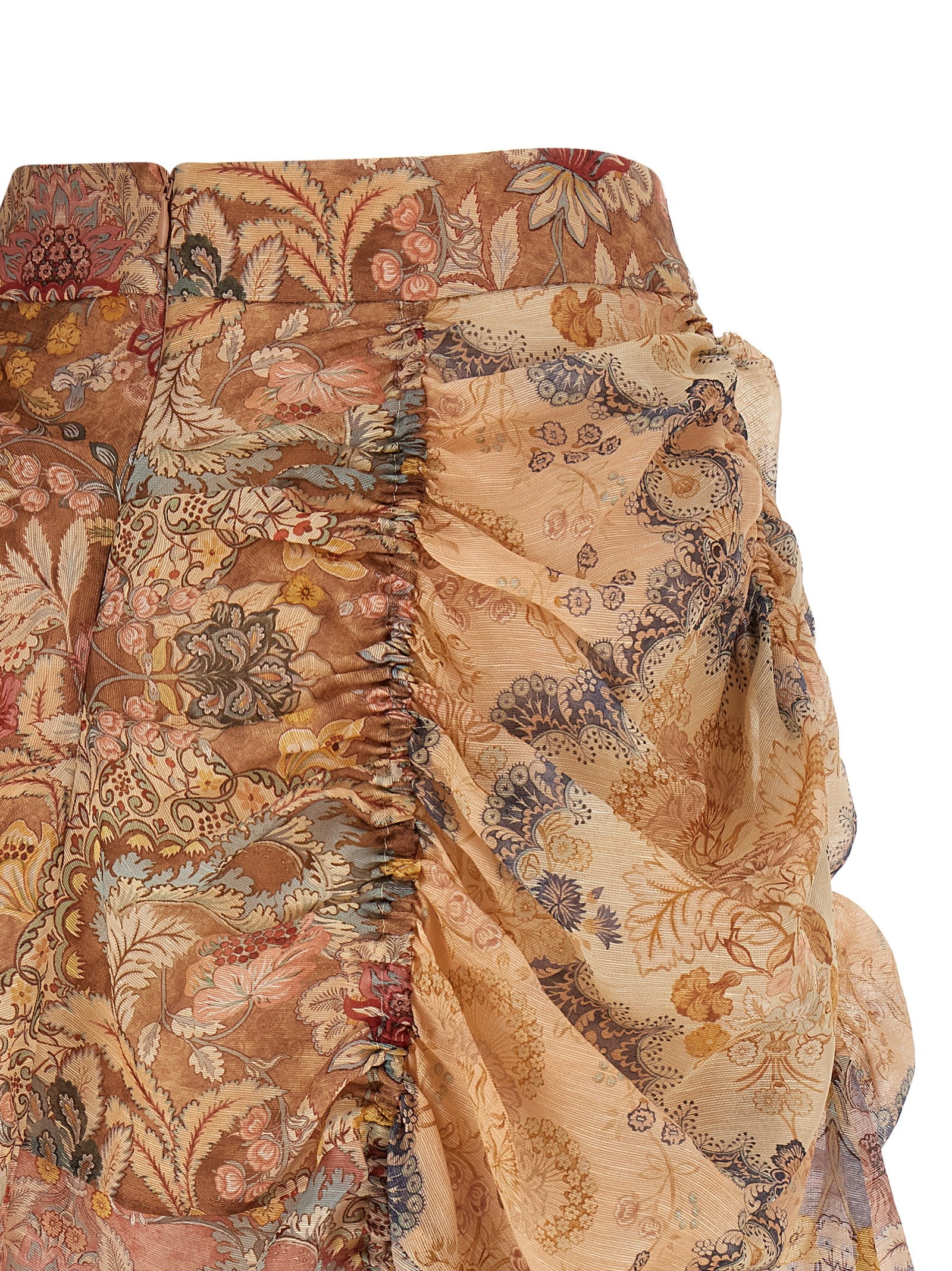 Zimmermann Multicolor Linen Midi Skirt