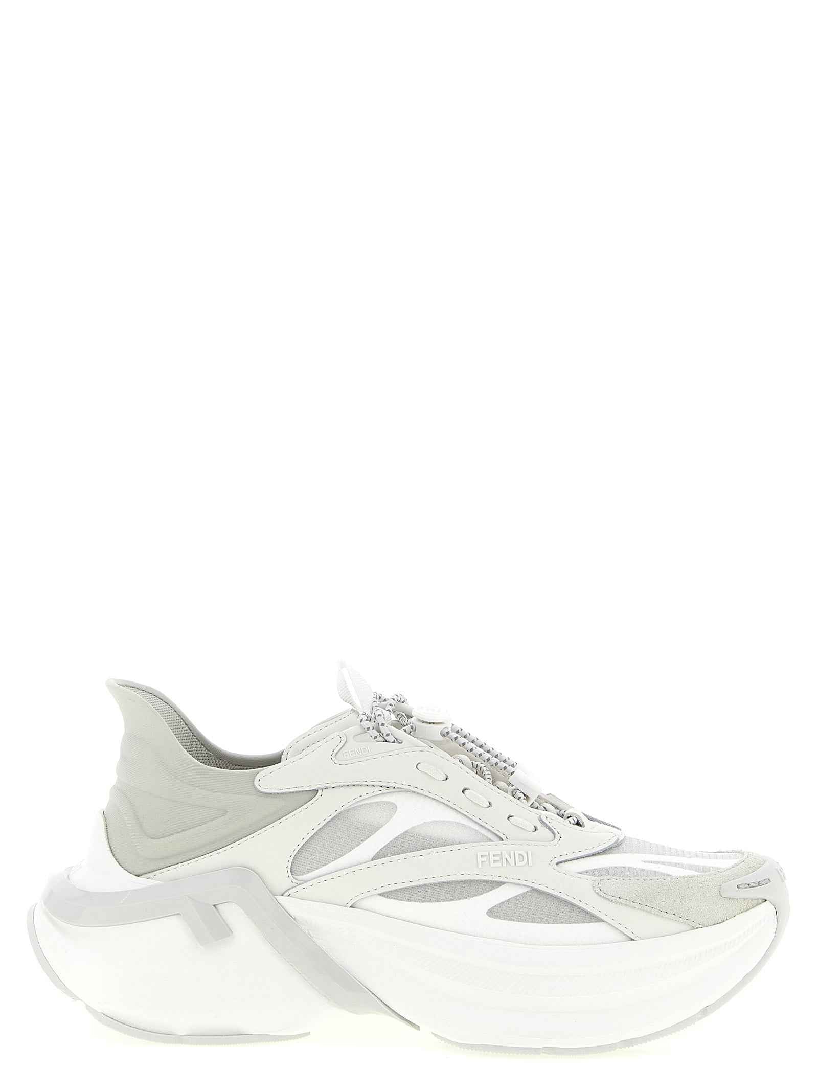 Fendi Gray Calfskin Athletic Sneakers