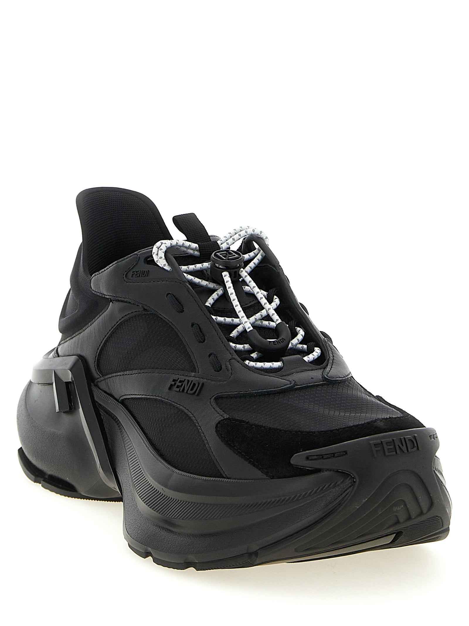 Fendi Black Calfskin Athletic Sneakers