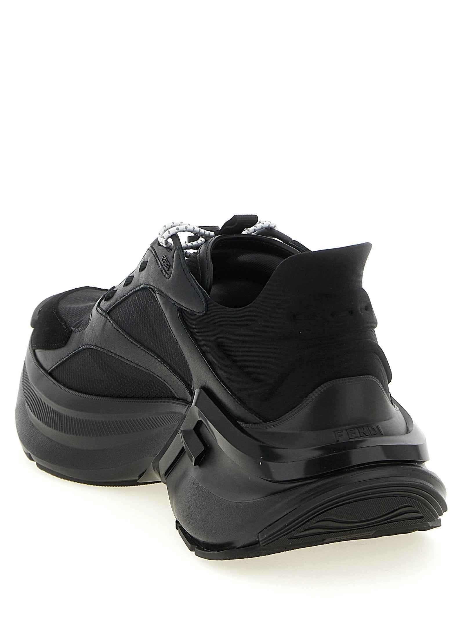 Fendi Black Calfskin Athletic Sneakers